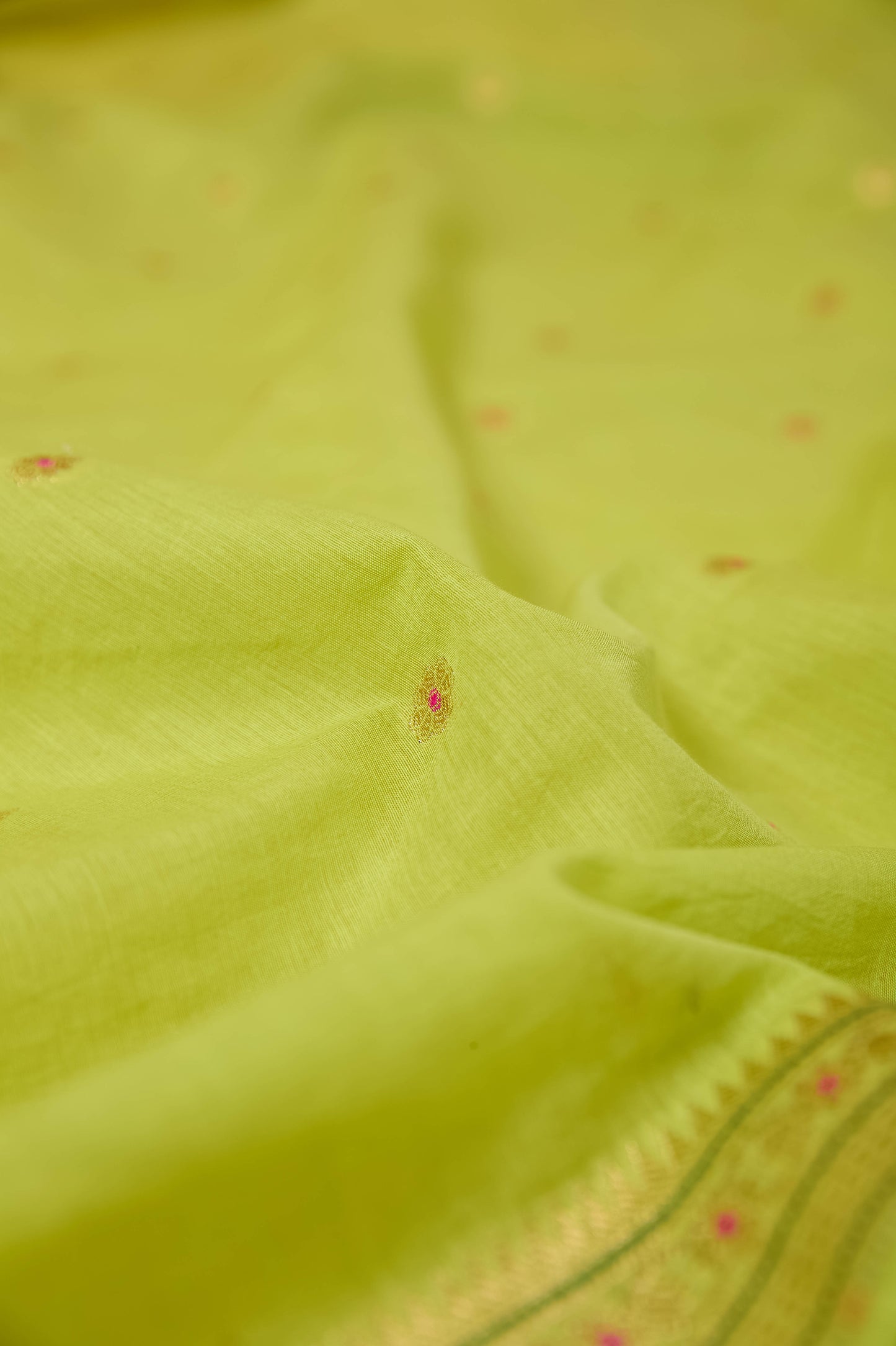 Green Jamndani Cotton meenakari saree