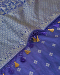 Blue small booti kurta, shikargah dupatta, plain bottom