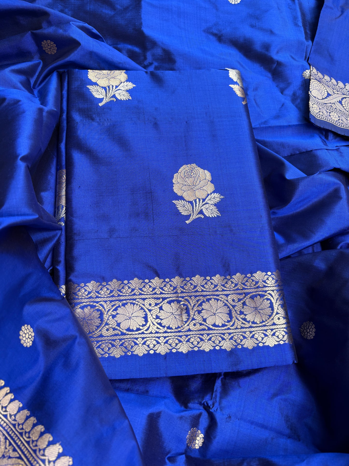 Blue Katan by katan silk 3 piece suit set