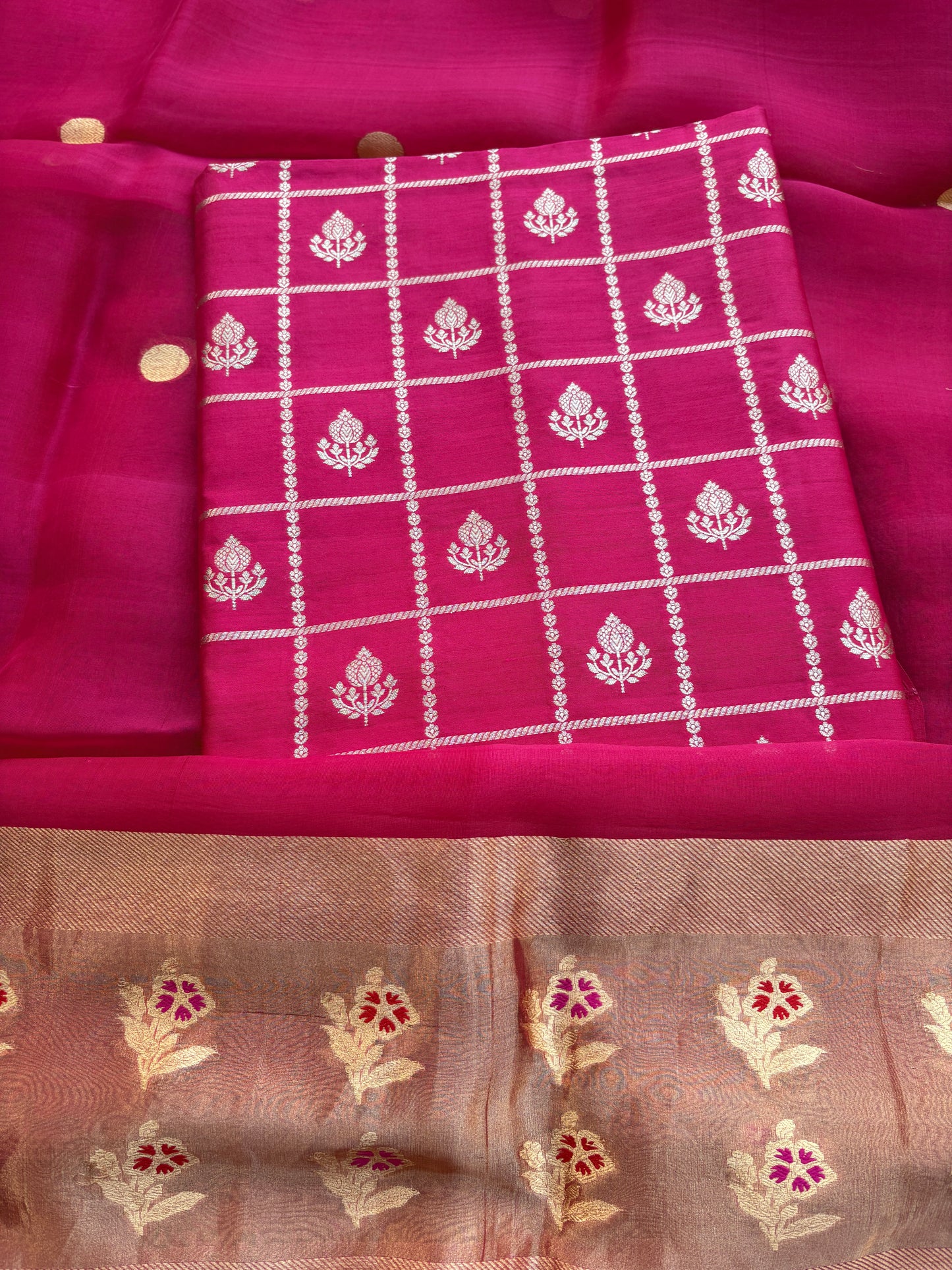 Pink Chiniya kora suit set