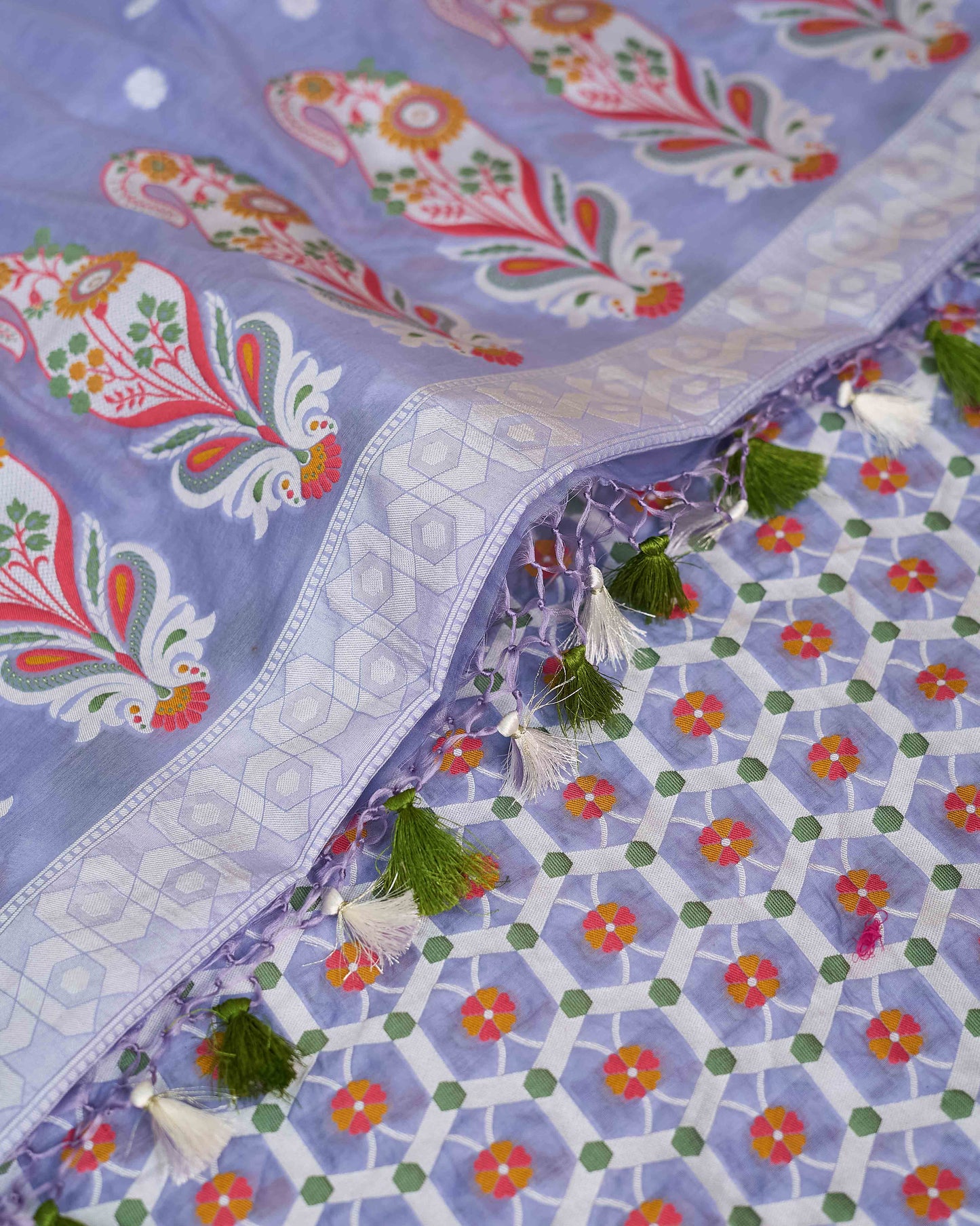 Blue full weaving cotton 3 piece suit