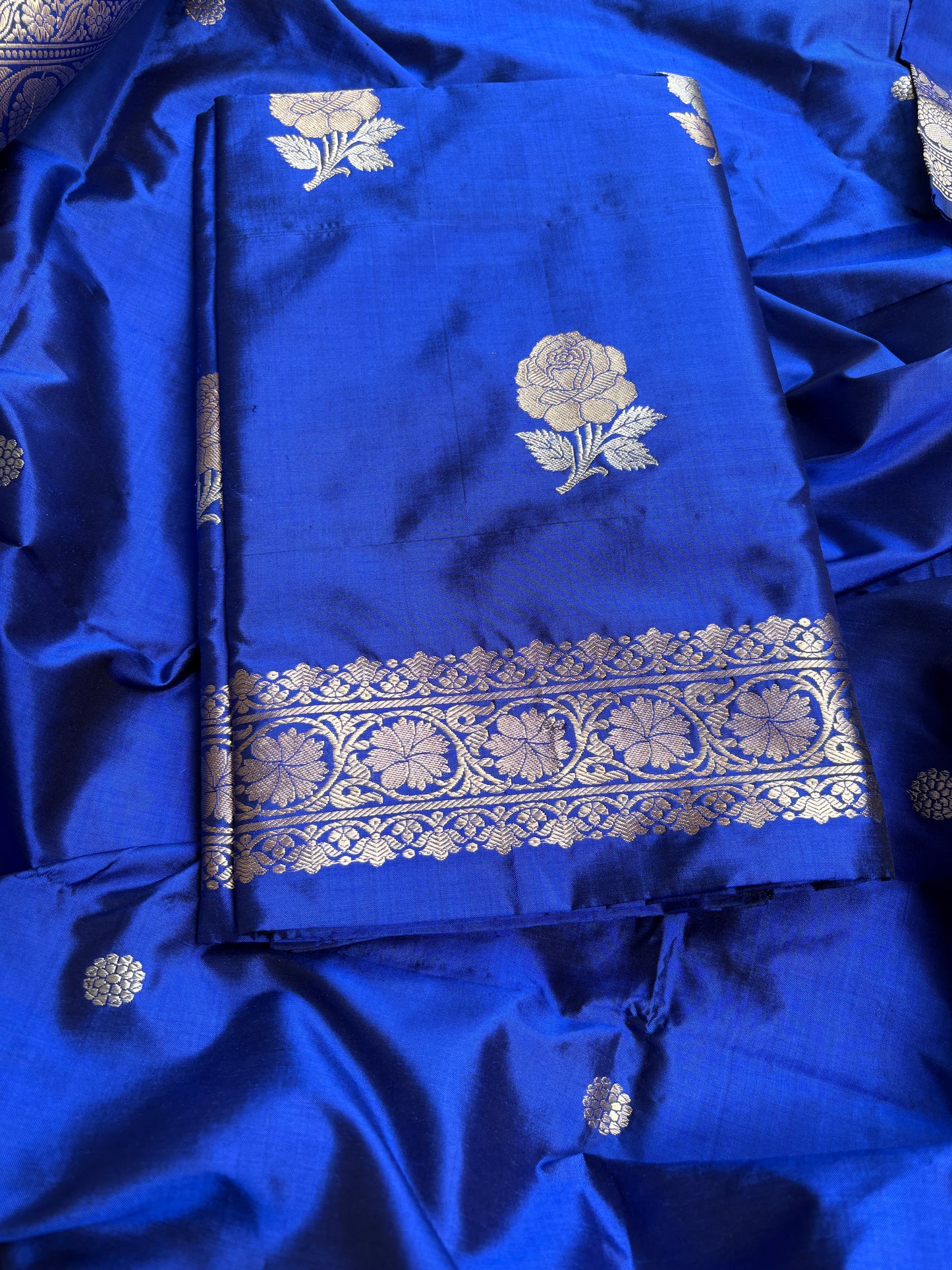 Blue Katan by katan silk 3 piece suit set