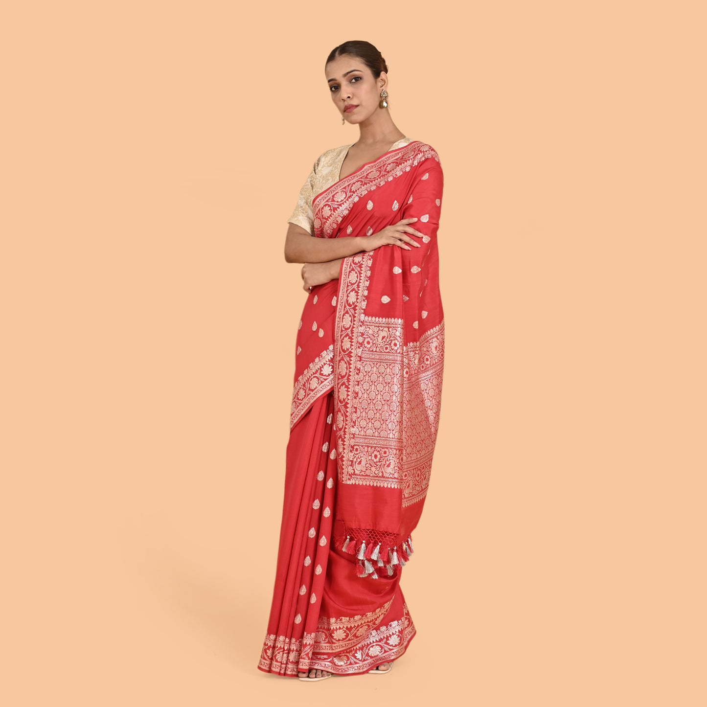 Red Pure banarasi kadhwa silk saree