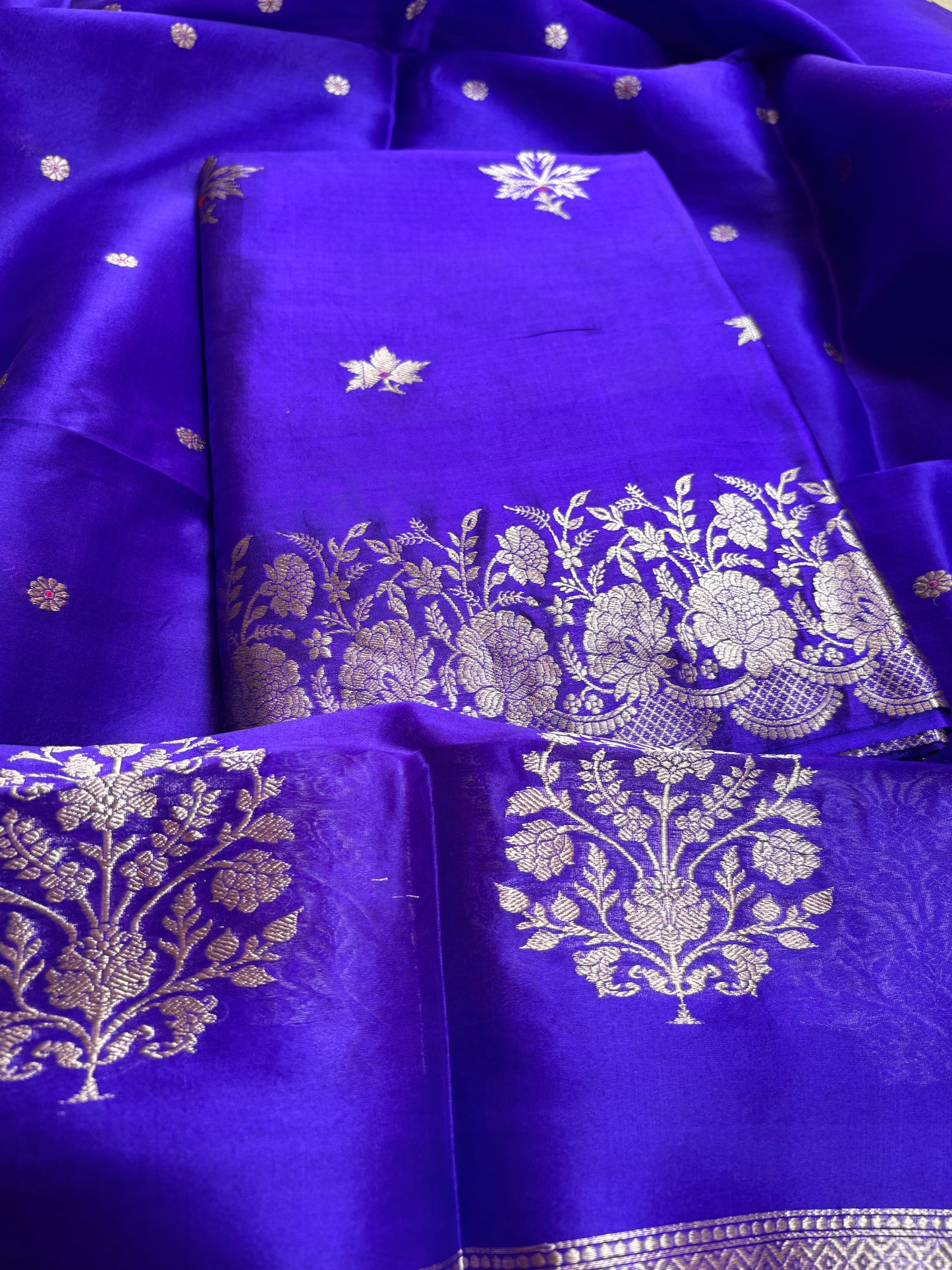 Purple mango silk 3 piece suit set
