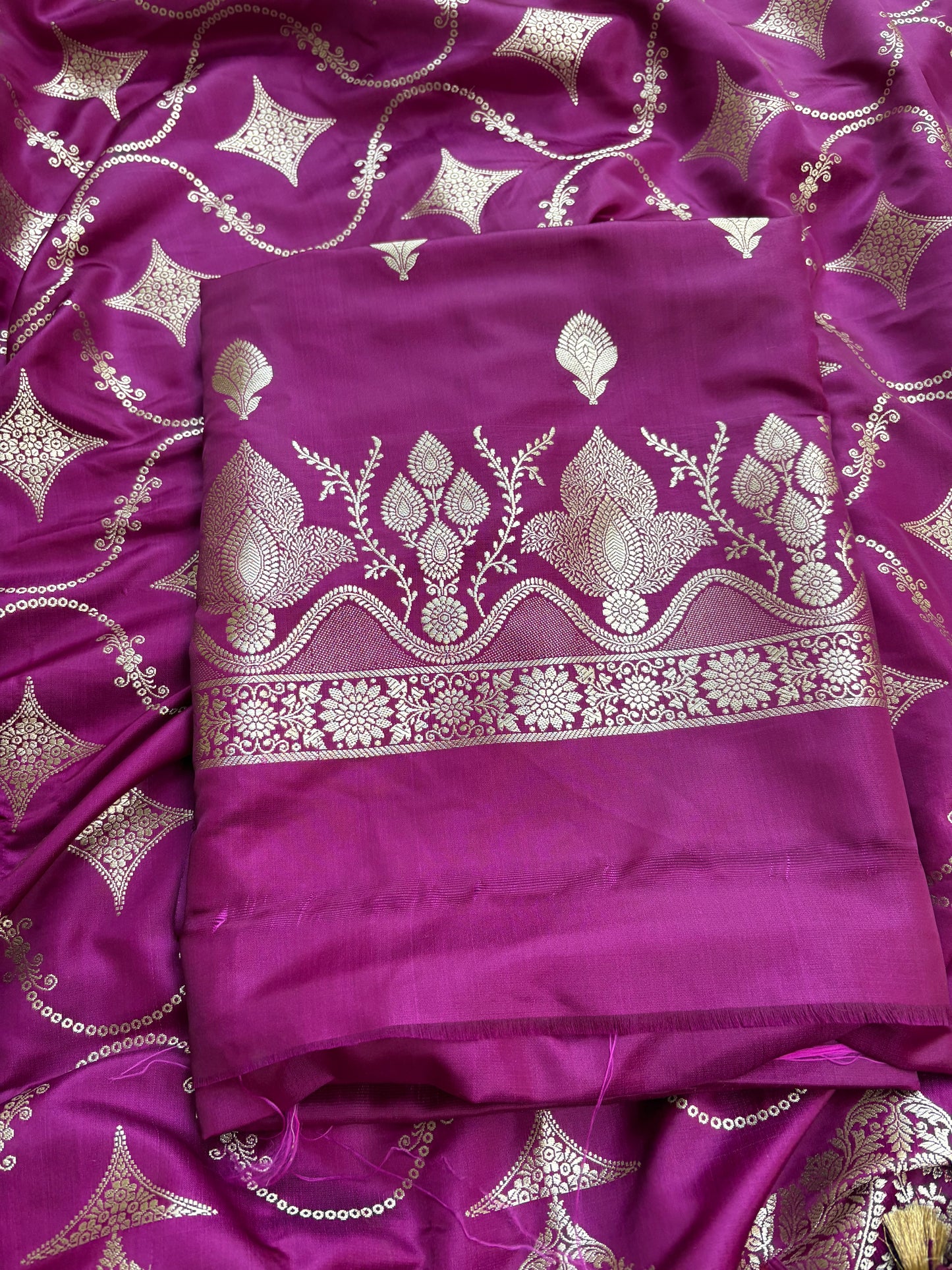 Wine mashru silk 3 piece suit set