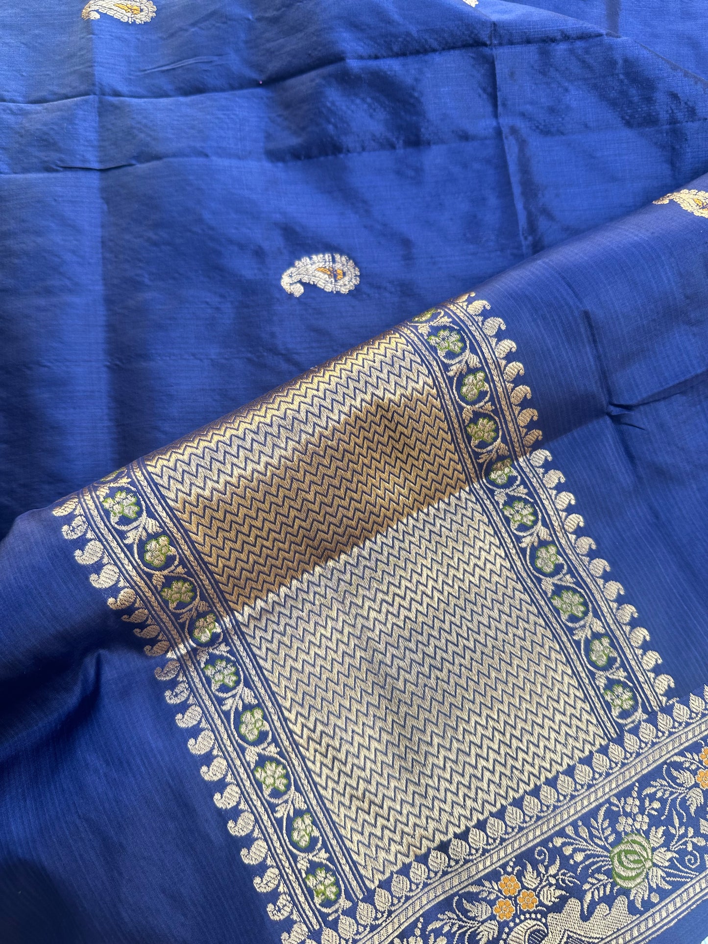Blue katan silk dupatta
