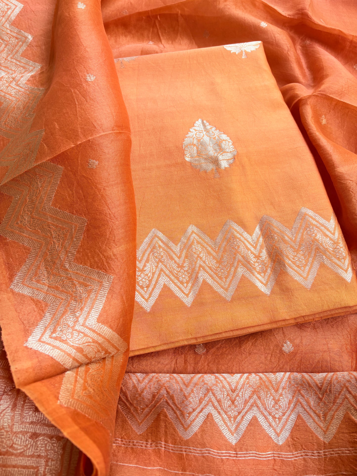 Orange Chiniya kora suit set