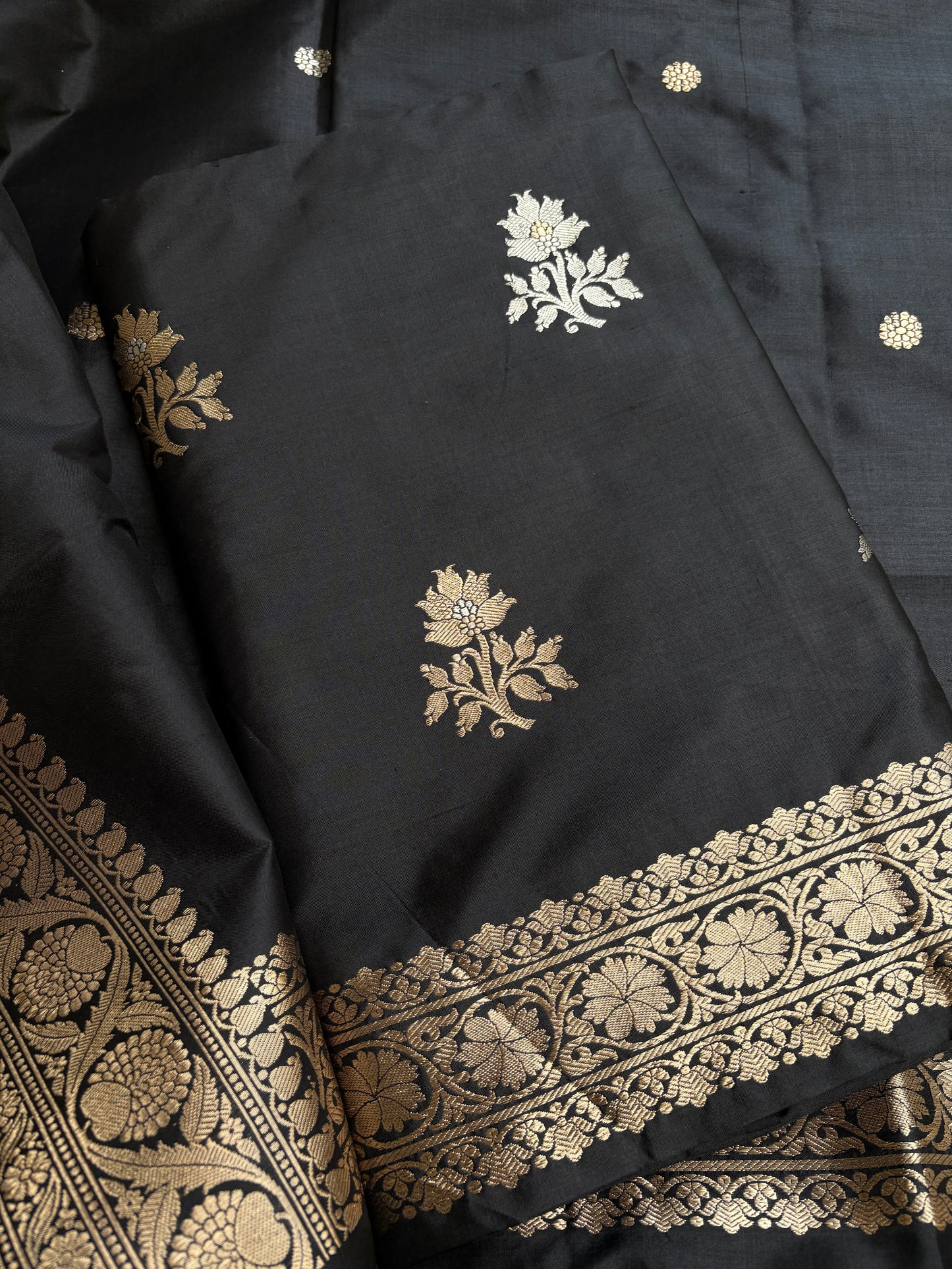 Black katan by katan sona rupa 3 piece suit set