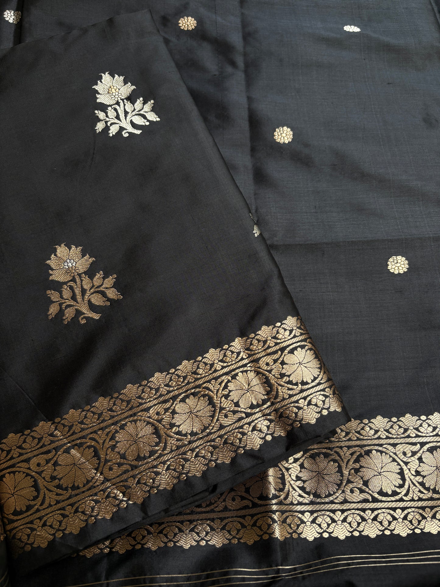 Black katan by katan sona rupa 3 piece suit set
