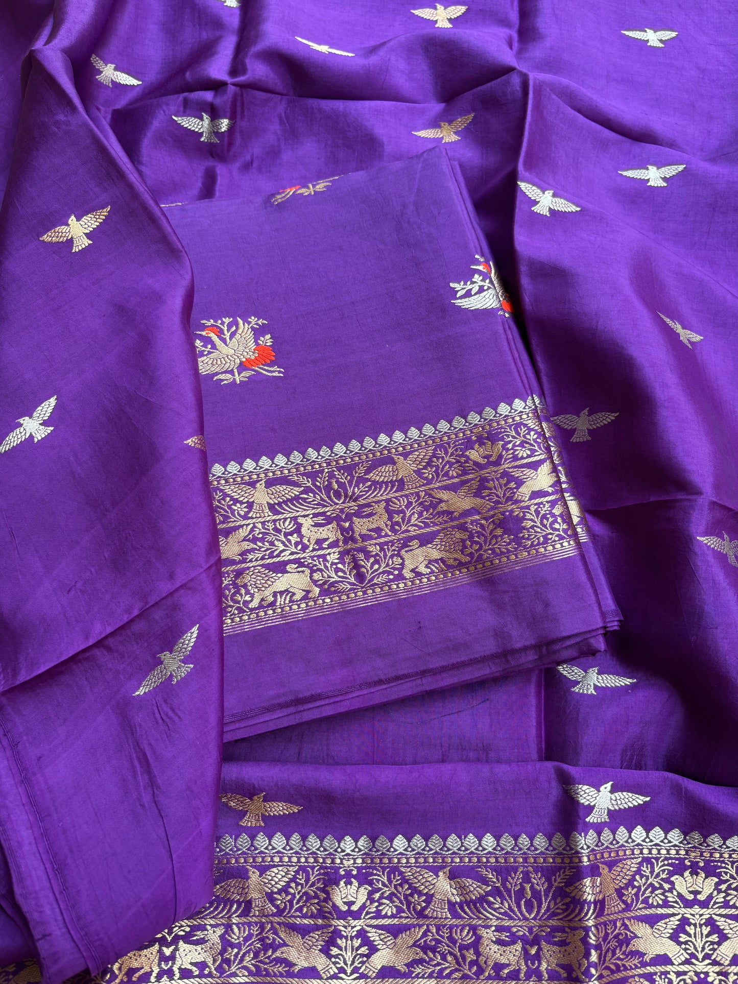 Purple mango silk suit set