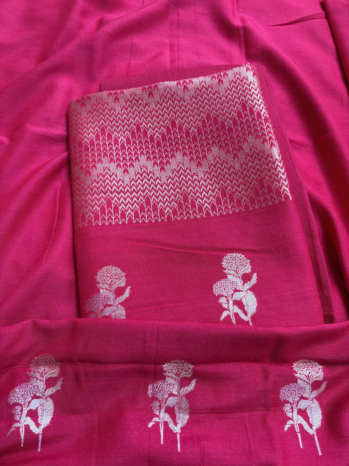 Red moonga silk suit set