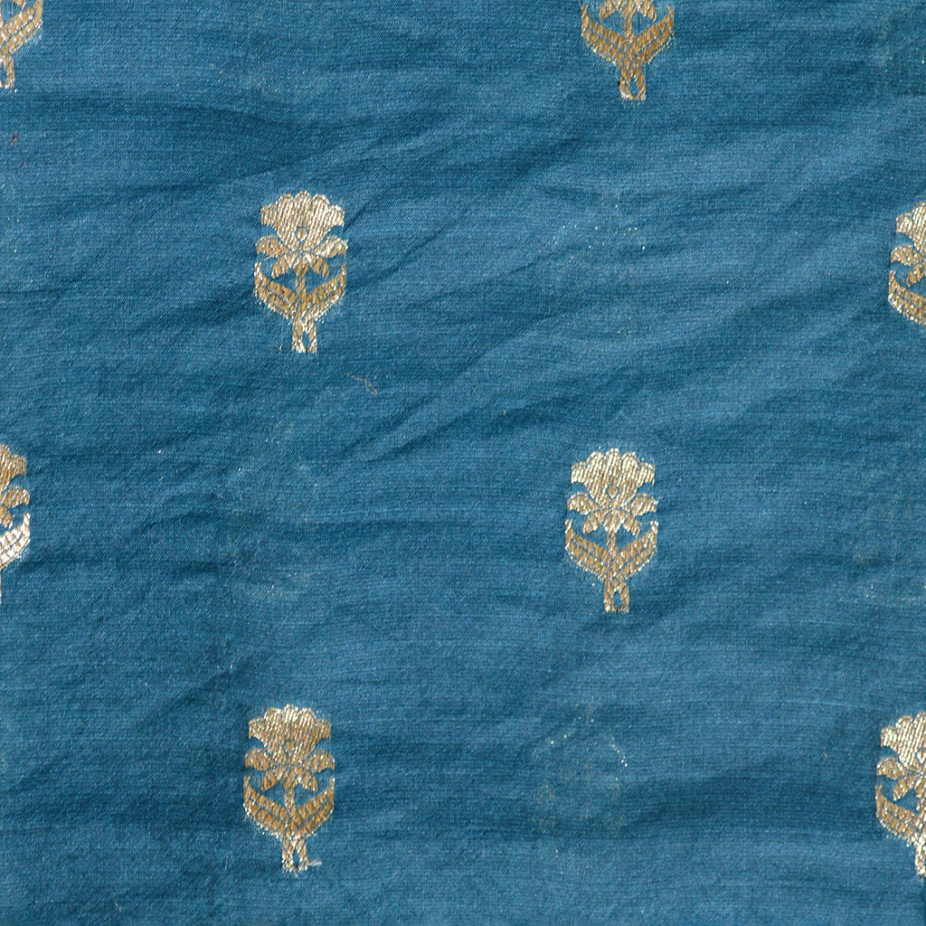 Teal blue chanderi silk suit set