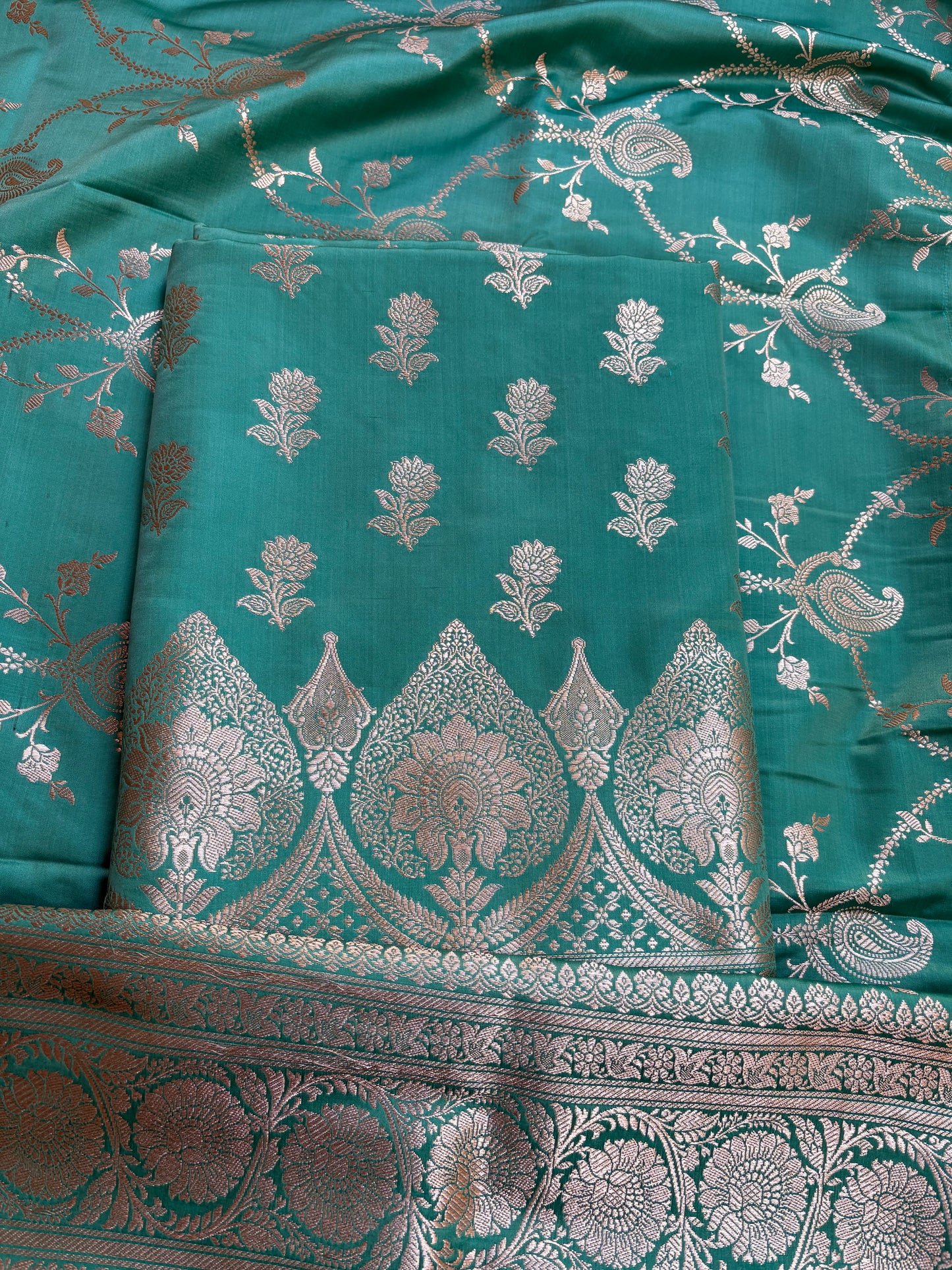 Turq mashru silk 3 piece suit set
