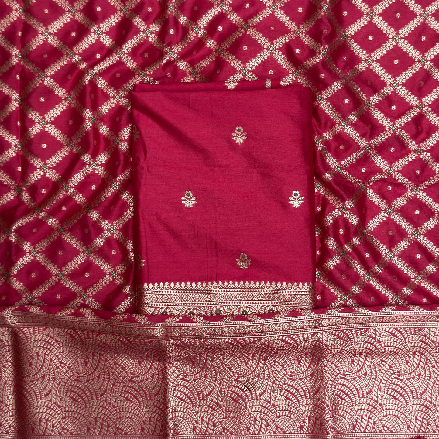 Red mulberry silk suit set
