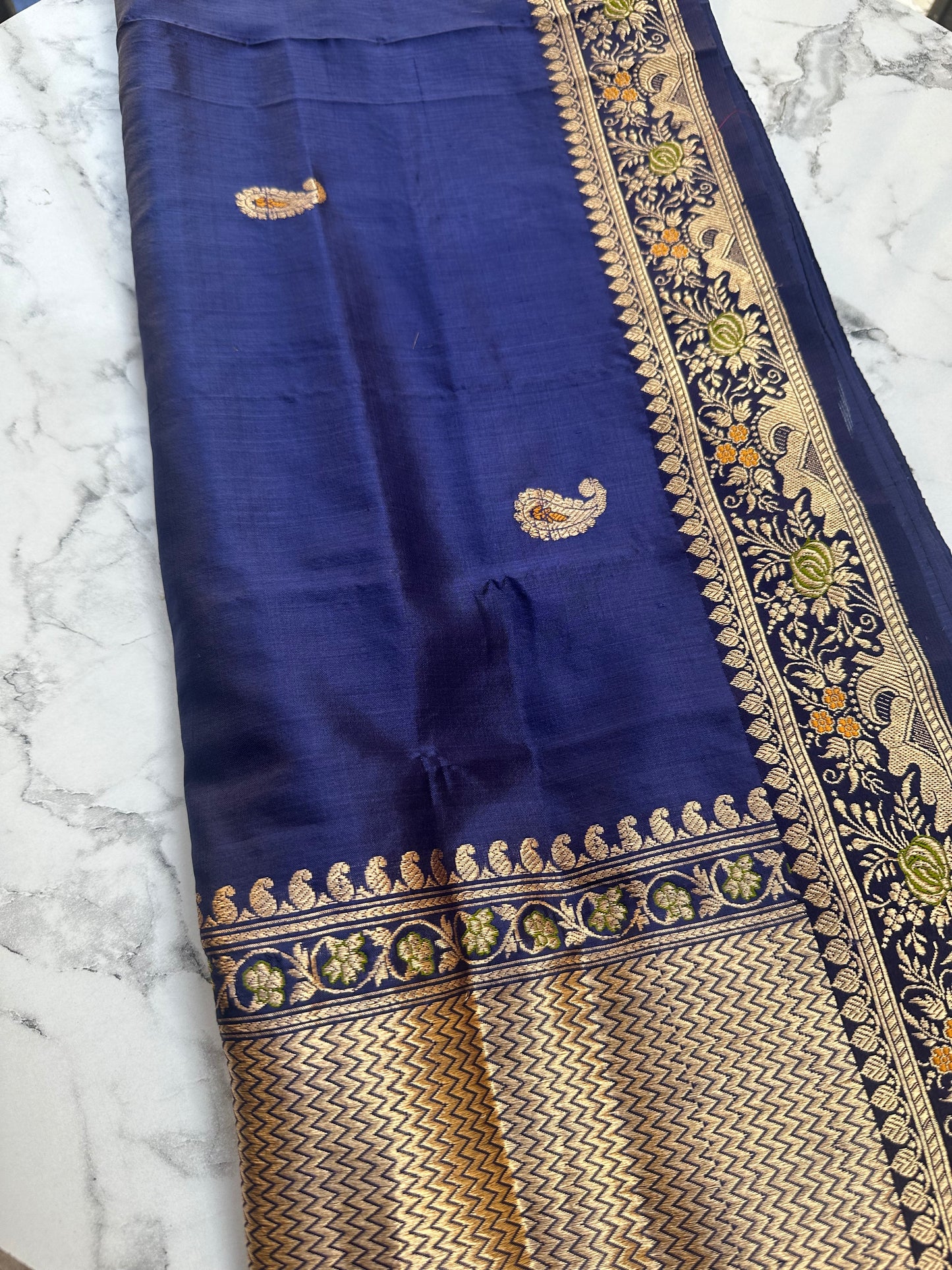Blue katan silk dupatta