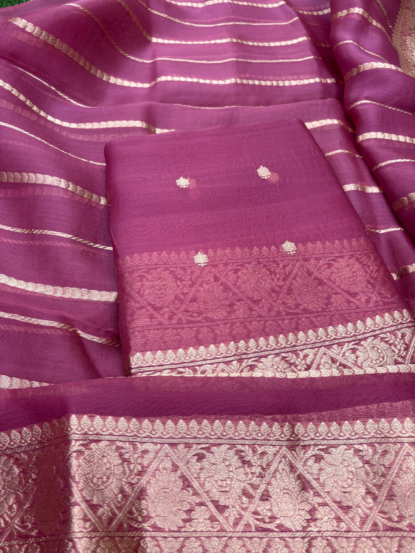Pure kadhwa kora silk 3 piece suit set