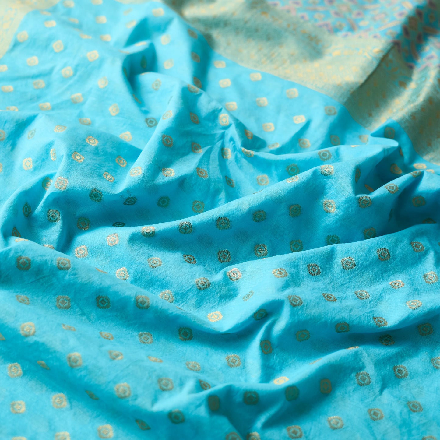 Blue patola full jaal kurta, designer dupatta, plain bottom
