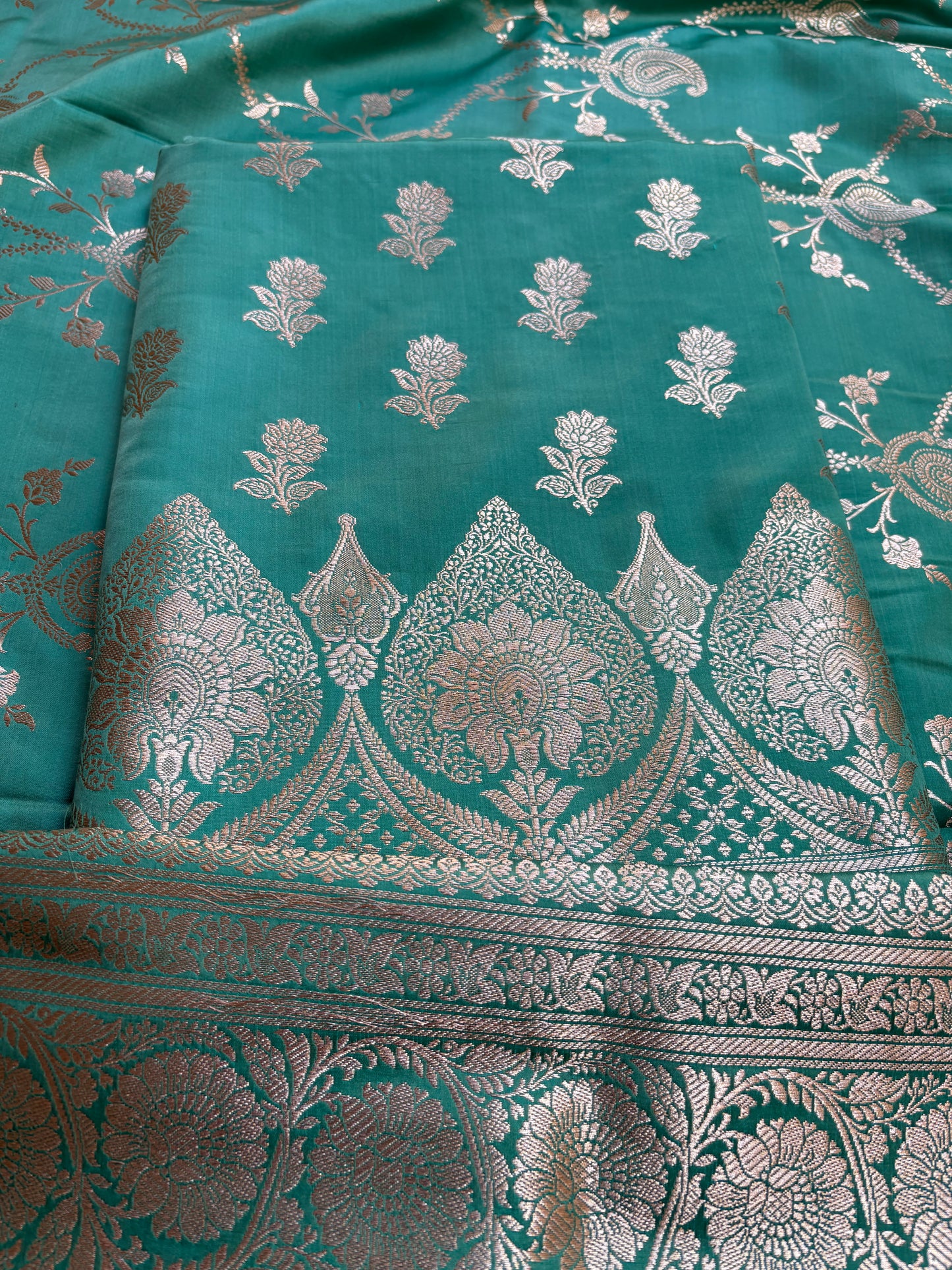 Turq mashru silk 3 piece suit set