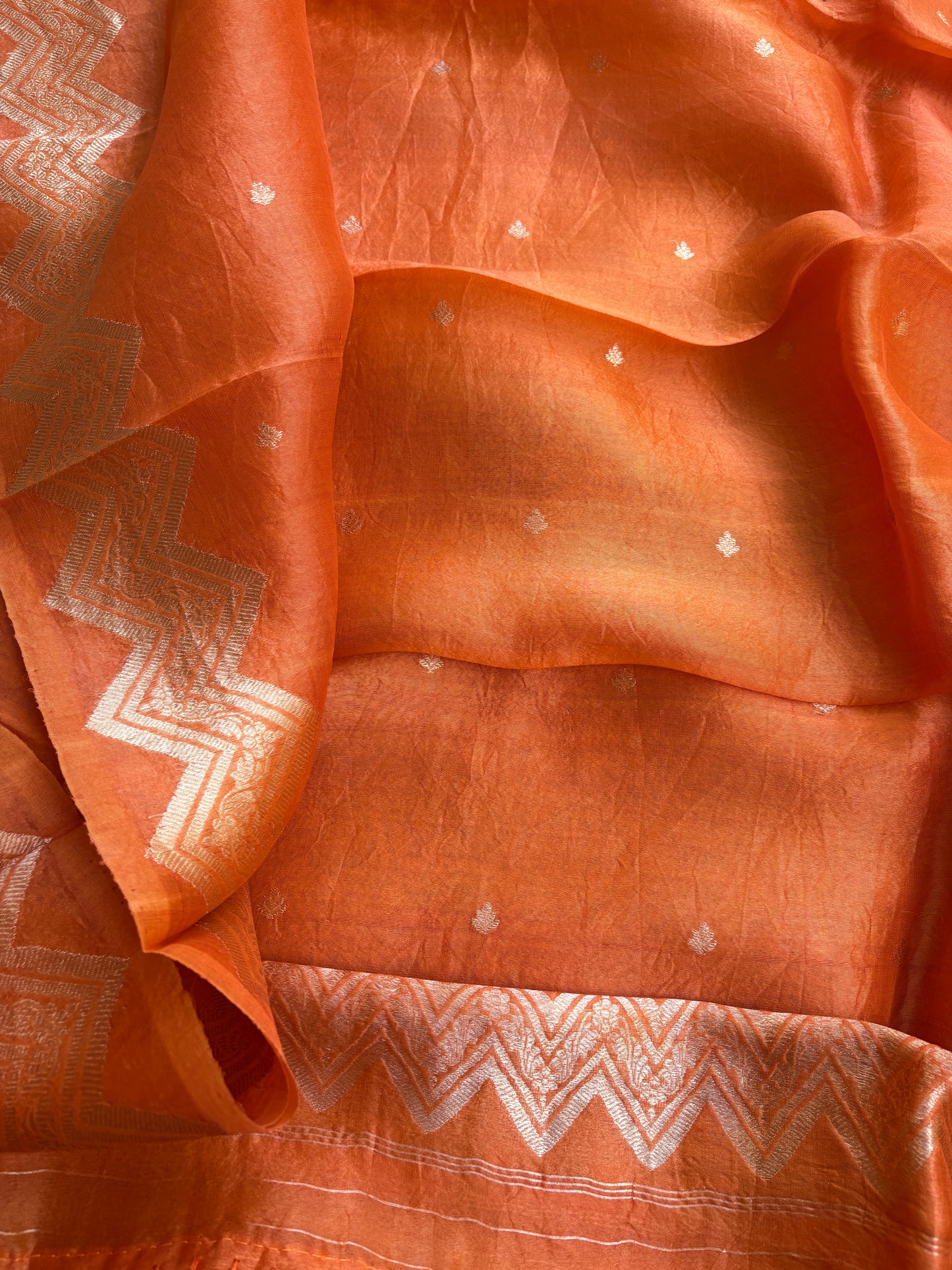 Orange Chiniya kora suit set