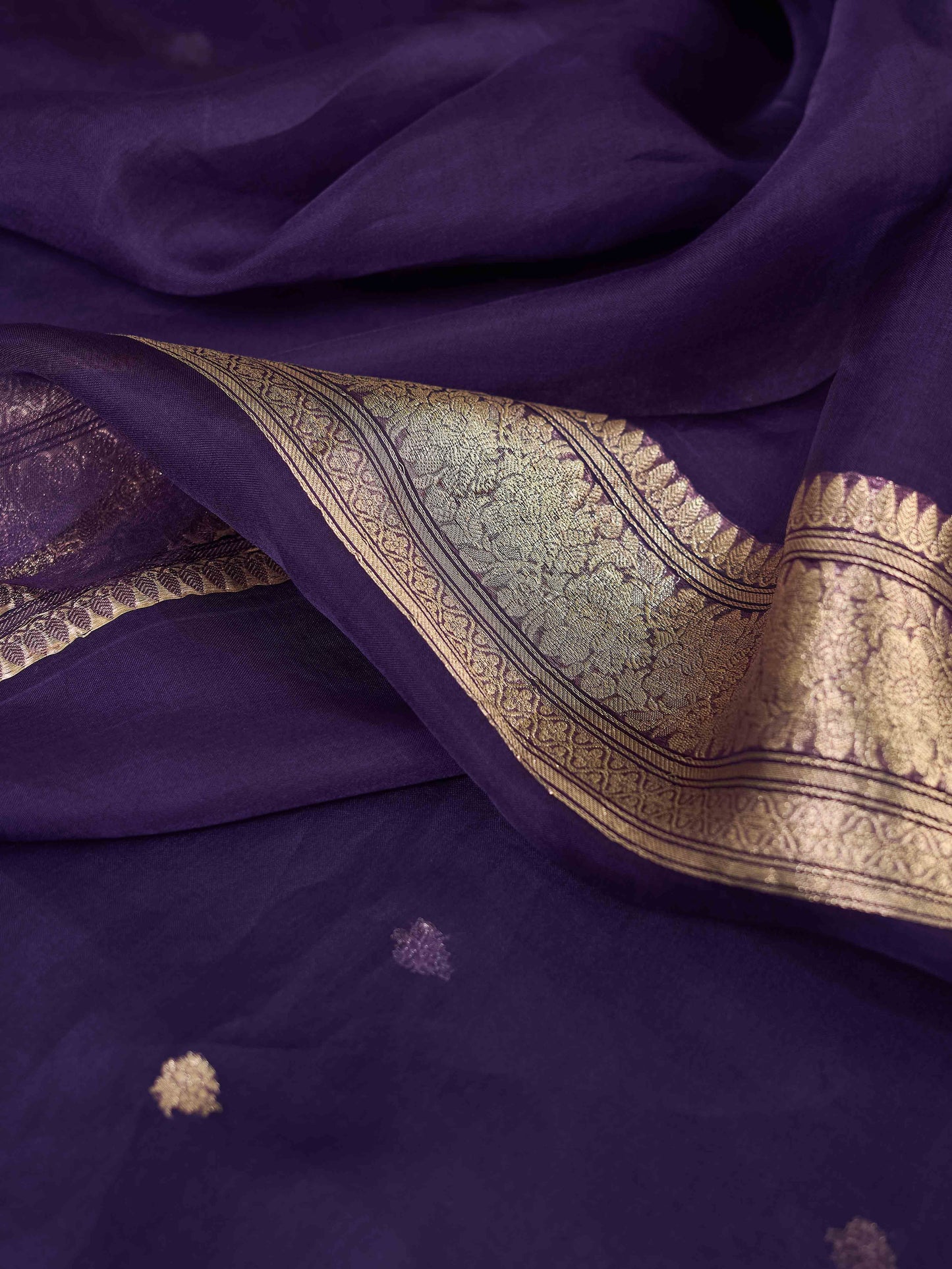 Purple kora silk kadhwa weave saree