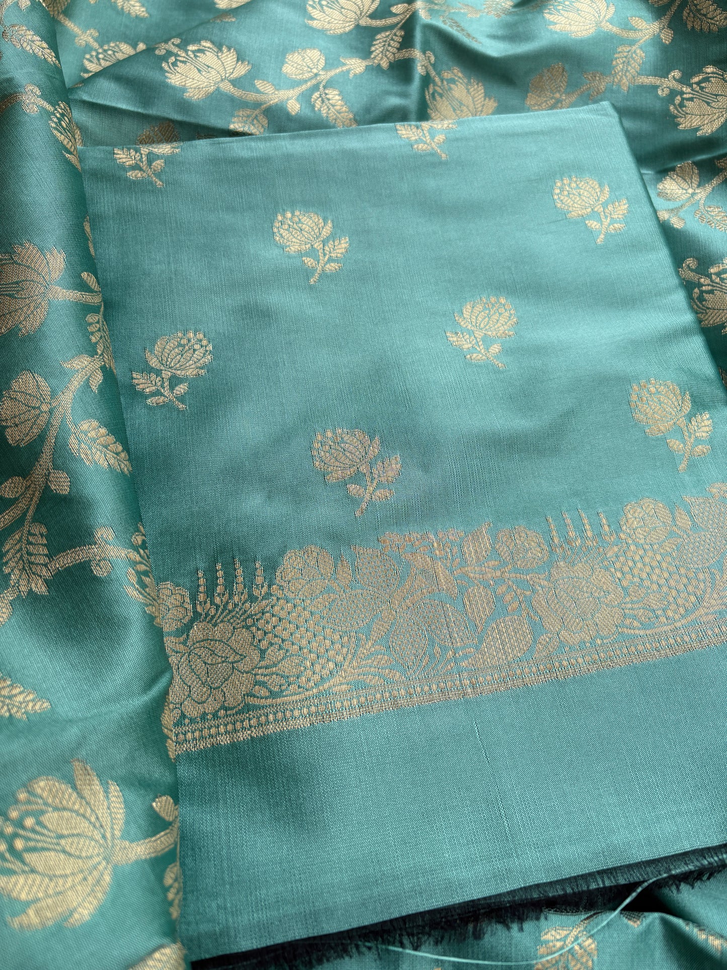 Blue premium Banarasi silk 3 piece suit set