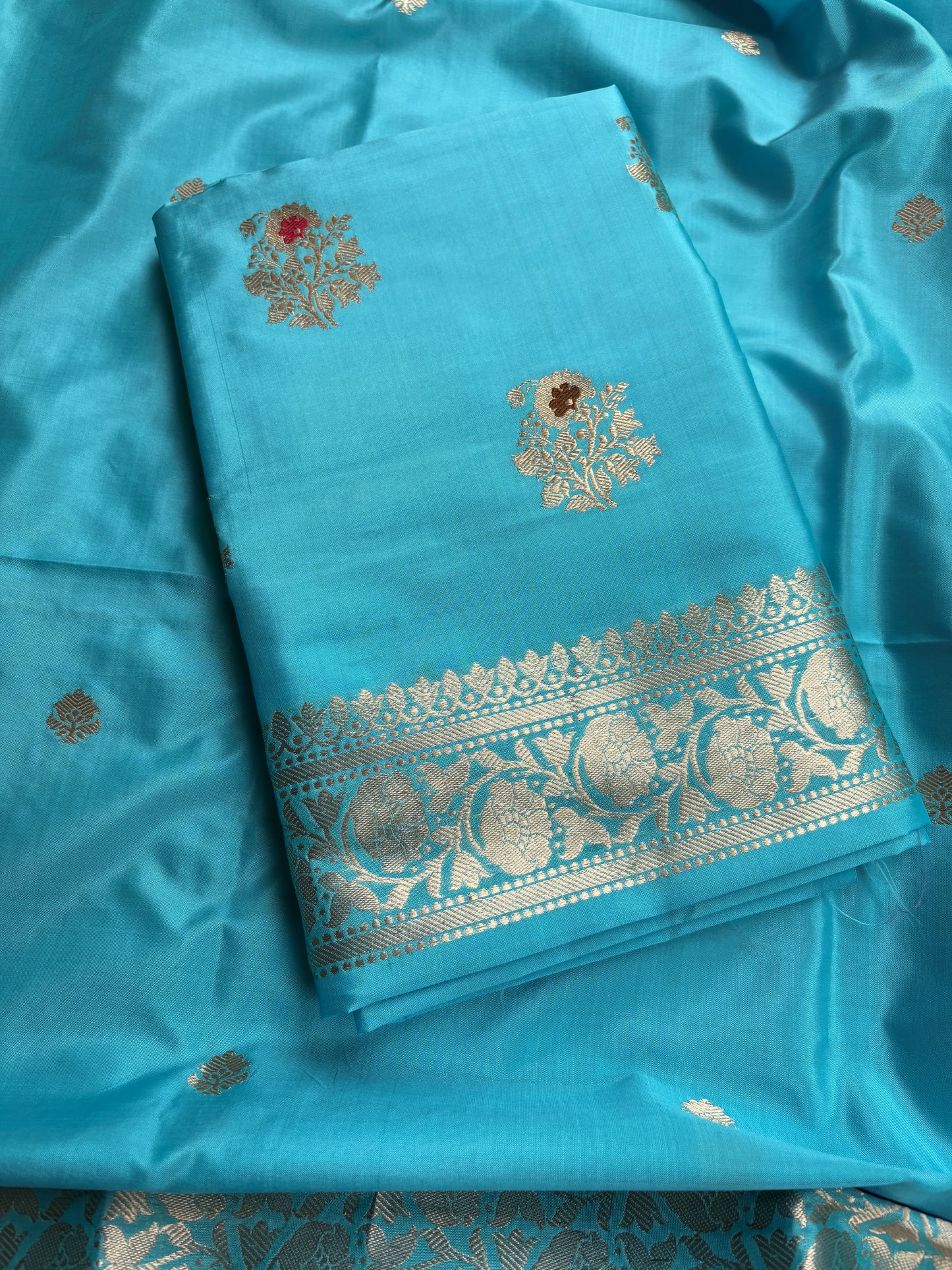 Blue katan by katan kadhwa meenadar suit set