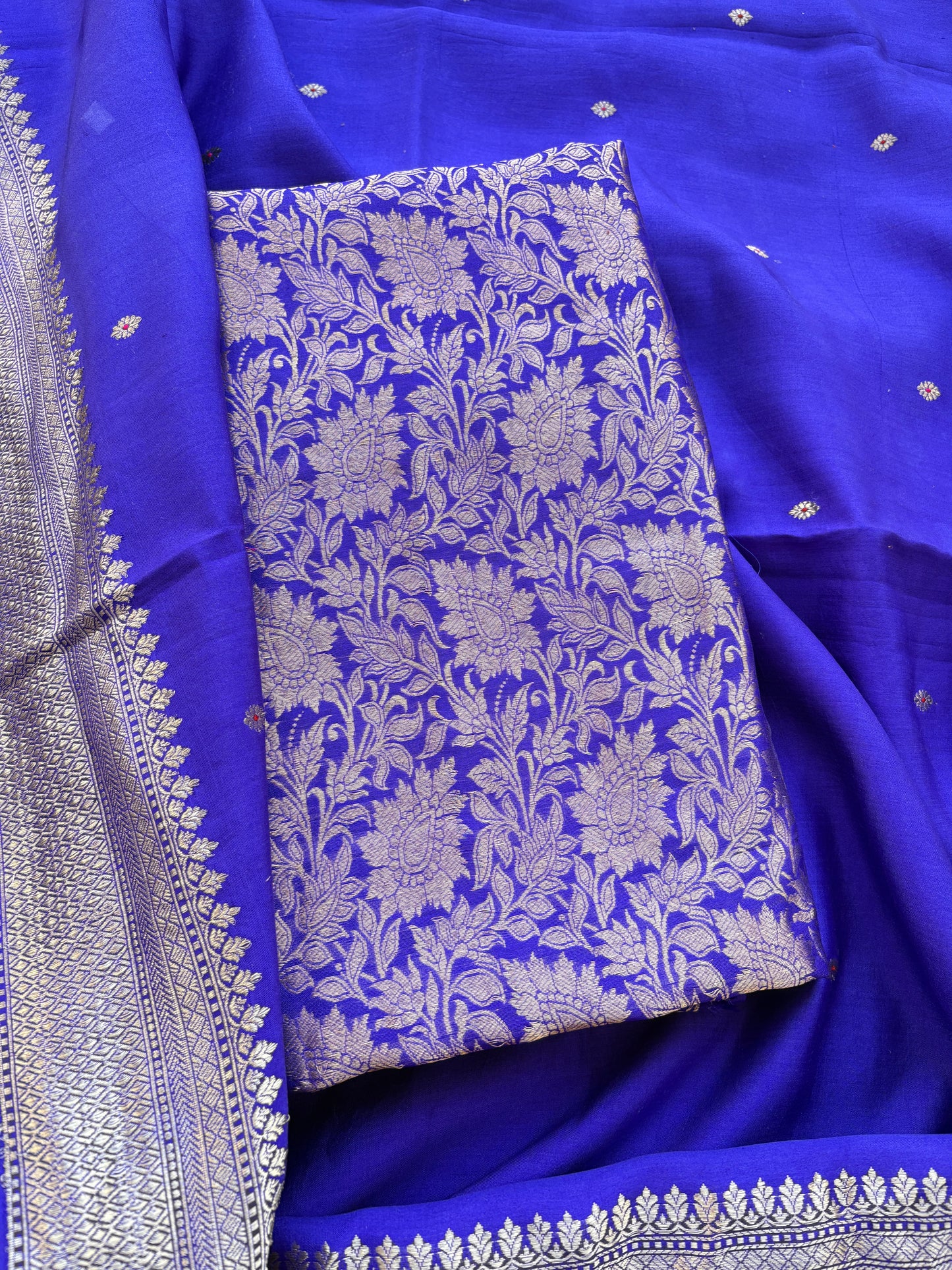 Purple mango silk kadhwa suit set