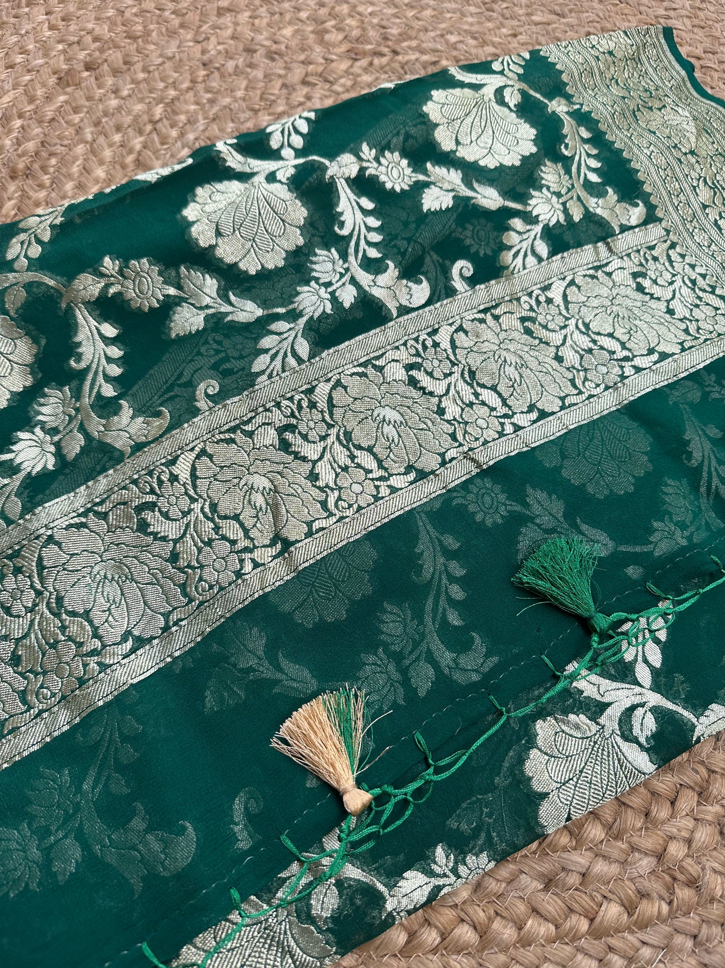 Green khaddi georgette dupatta