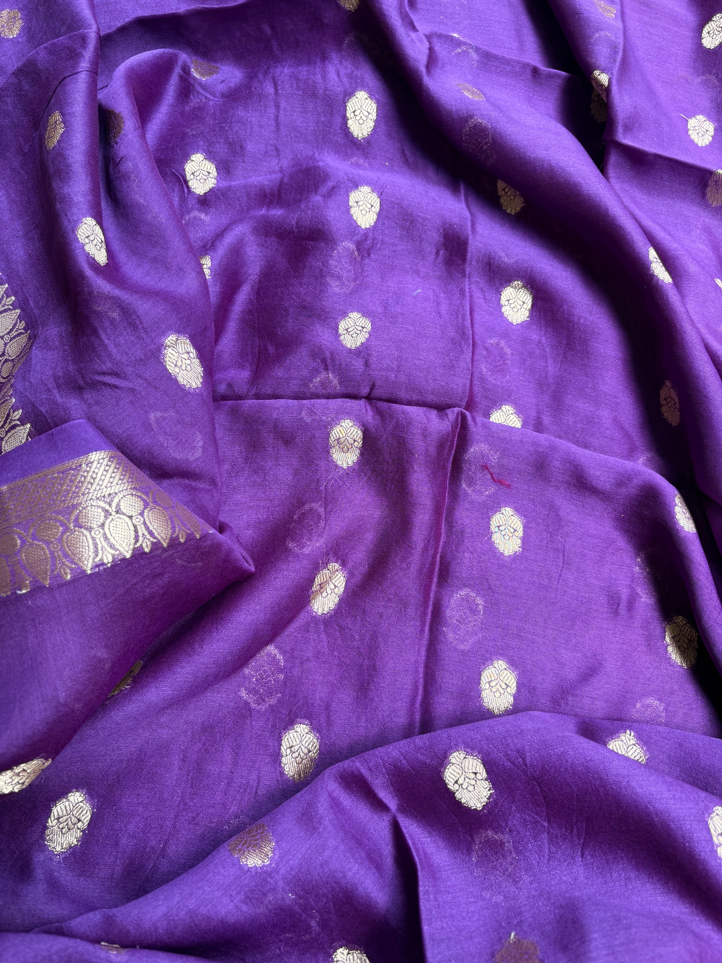 Purple Chanderi silk 3 piece suit set