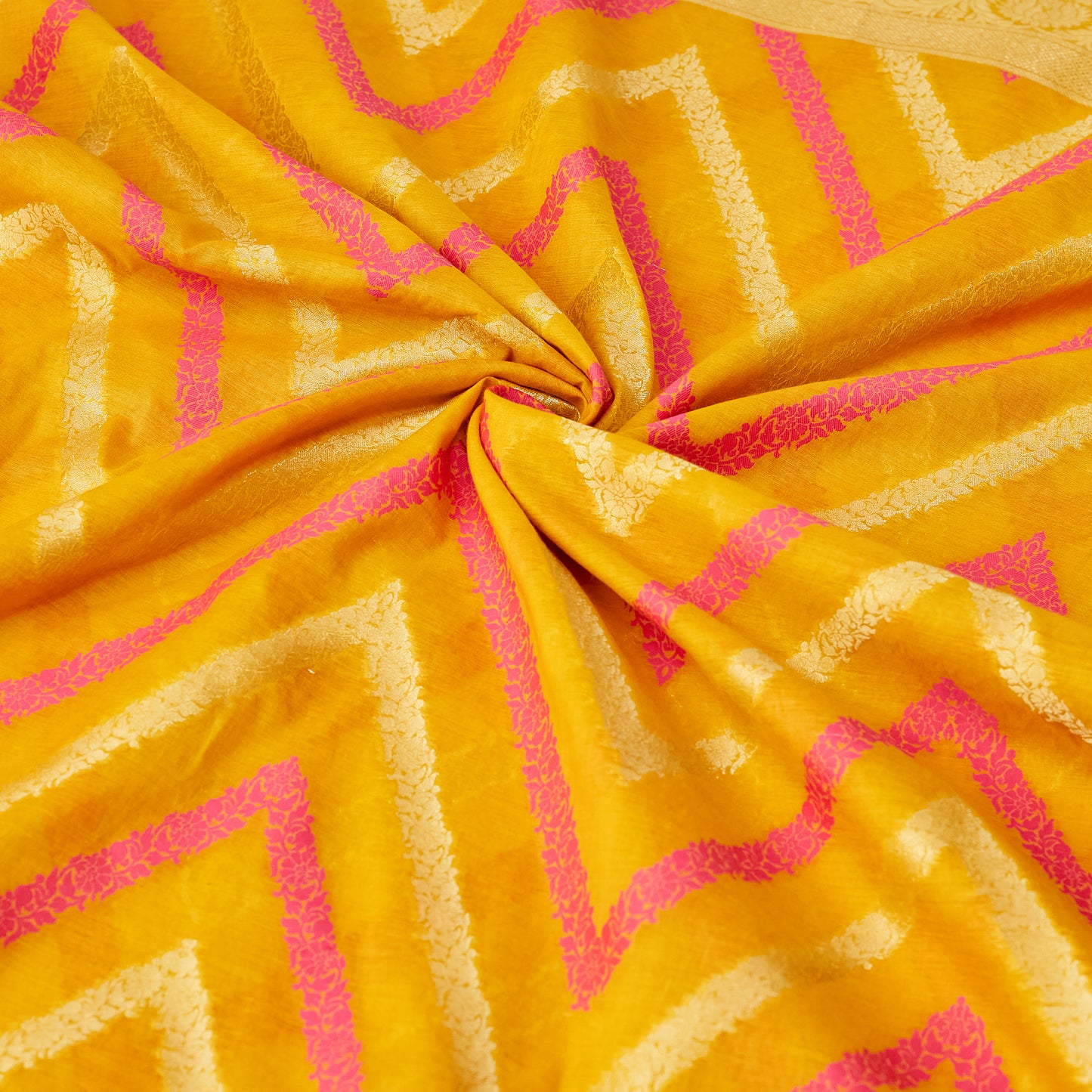Mustard Meenadar Chanderi Cotton 3 piece set