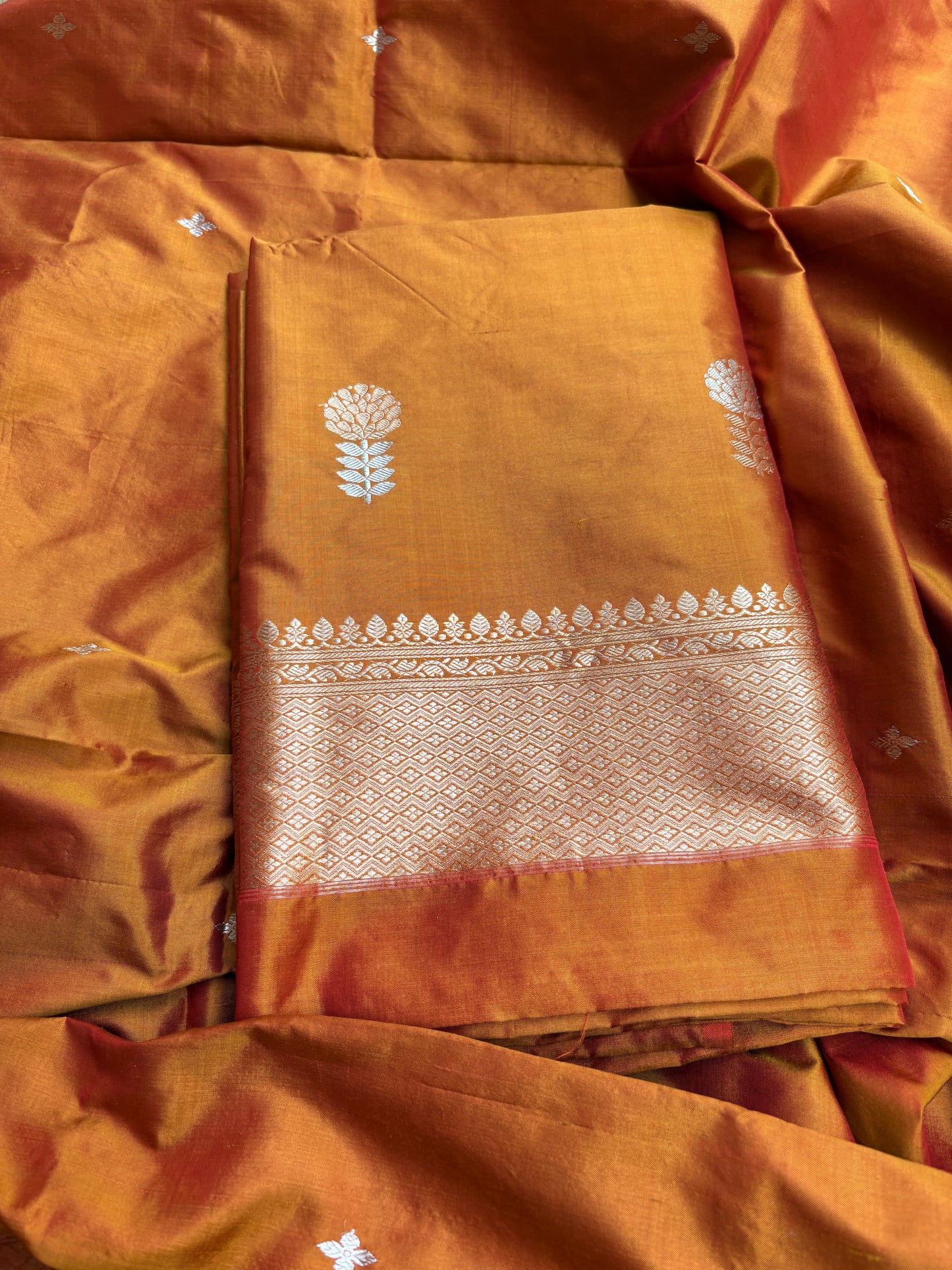 Yellow gold katan by katan silk 3 piece suit set