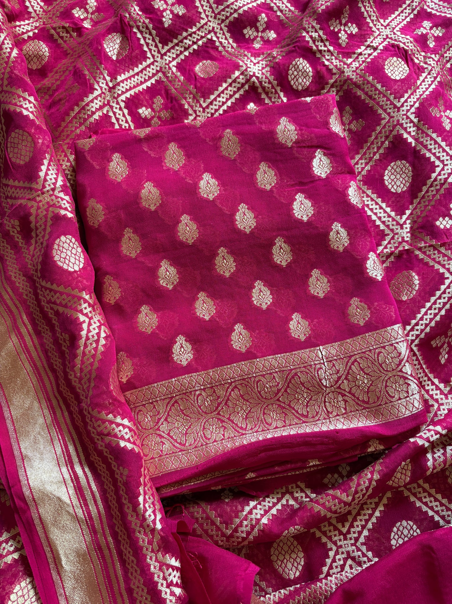 Pink Khaddi georgette suit set