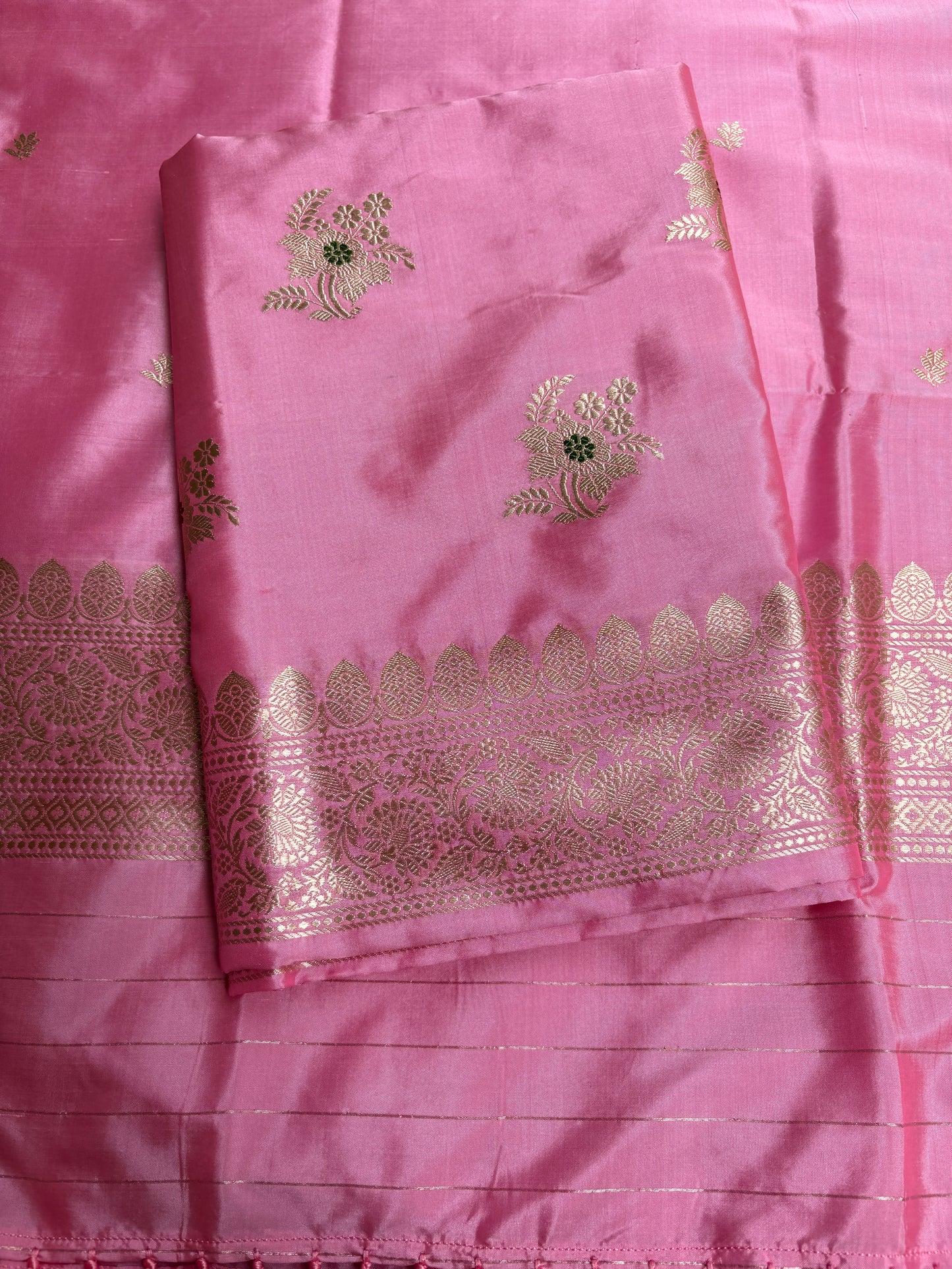 Pink Katan by katan silk meenadar suit set