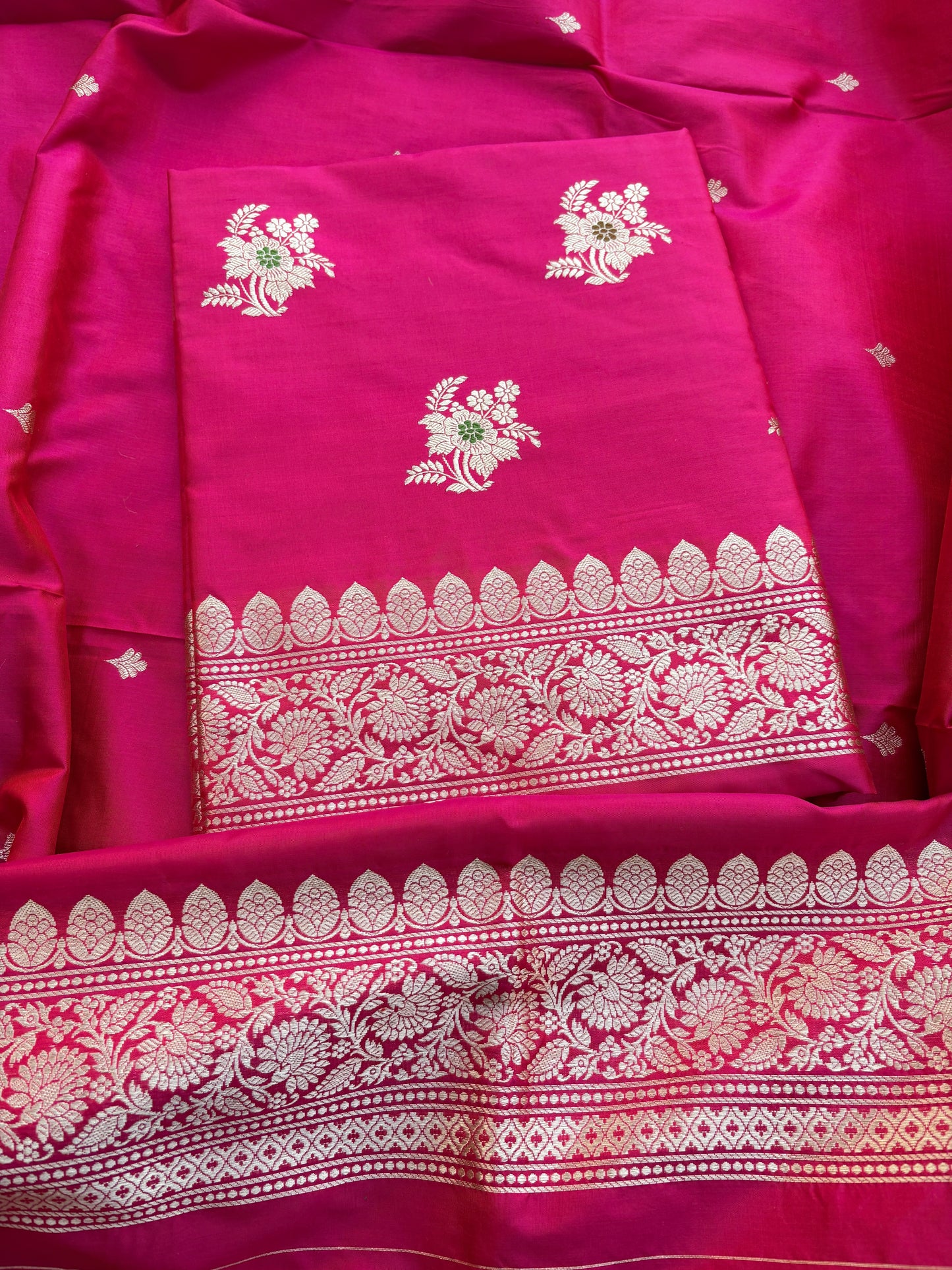 Pink katan by katan meenadar suit set