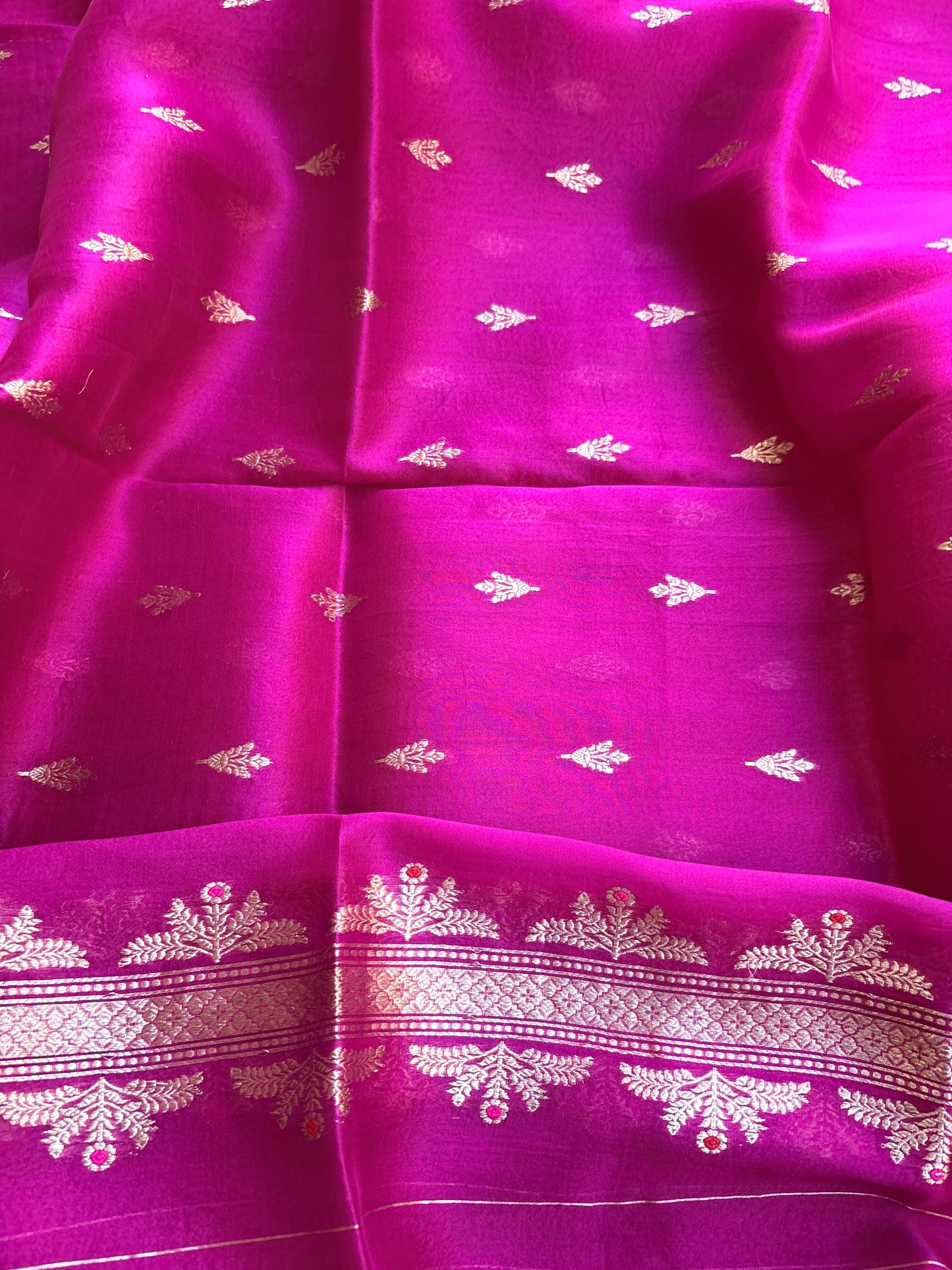 Pink raw mango silk kadhwa suit set