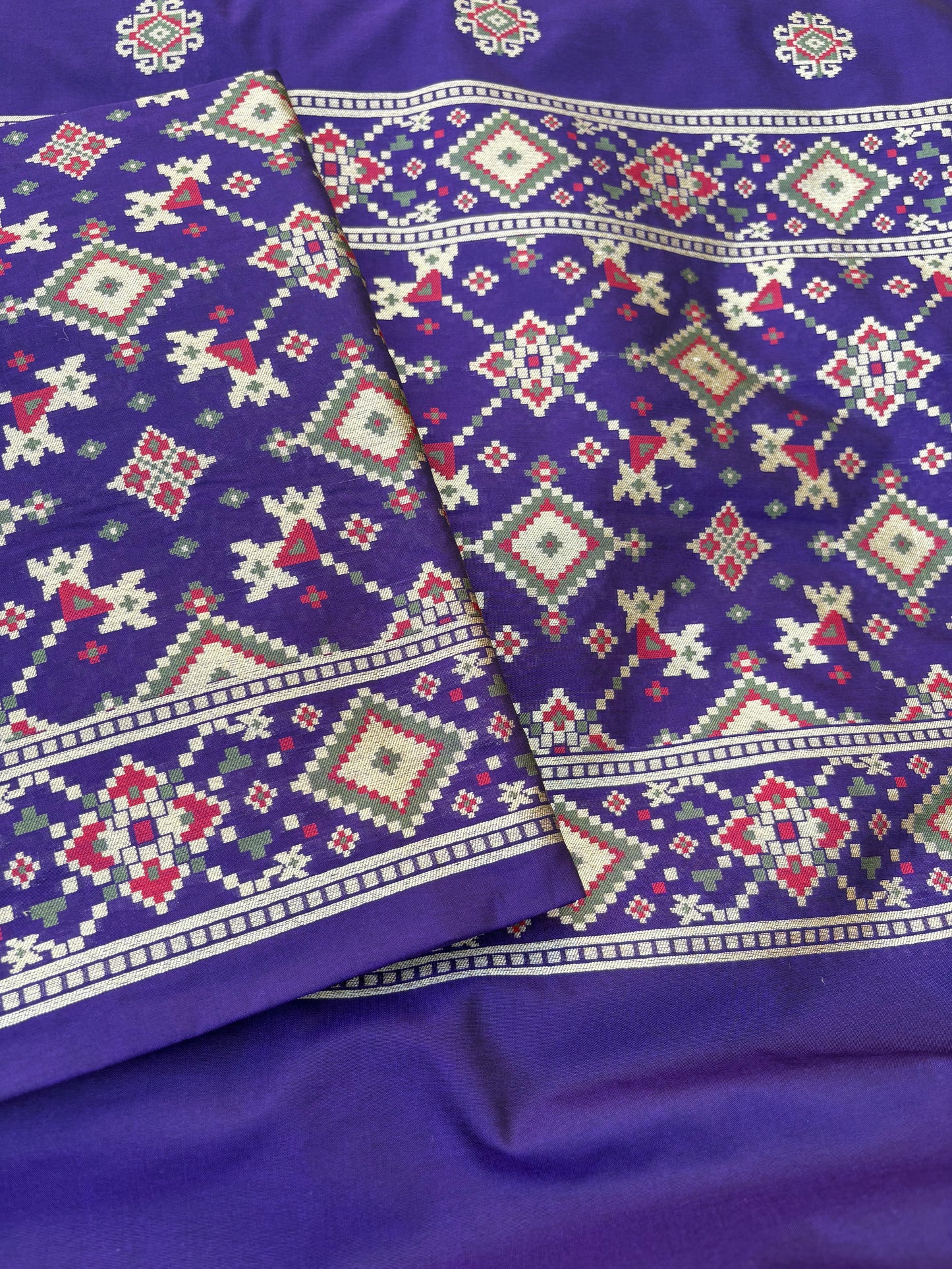 Purple gharchola full jaal weaving suit