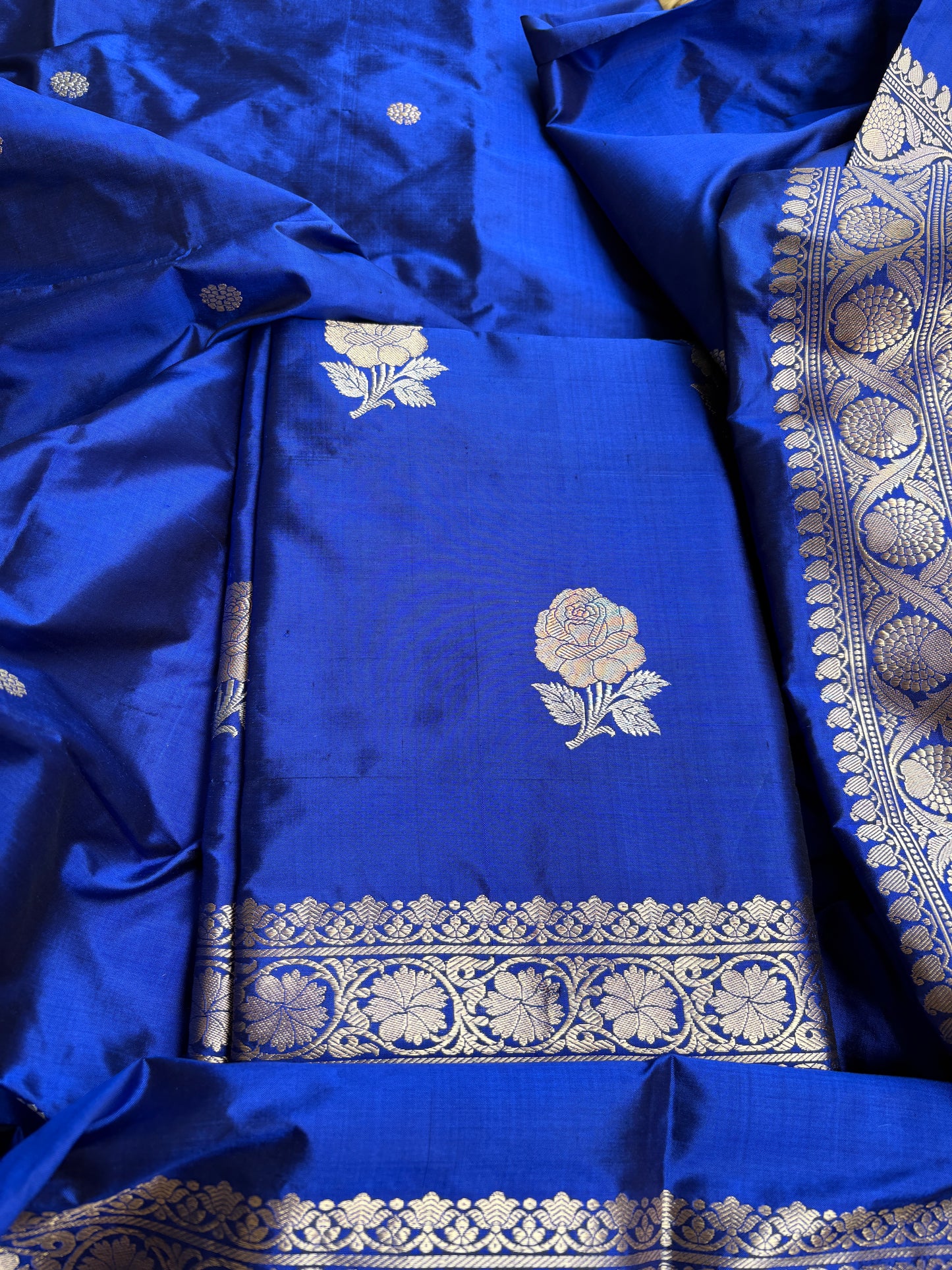 Blue Katan by katan silk 3 piece suit set