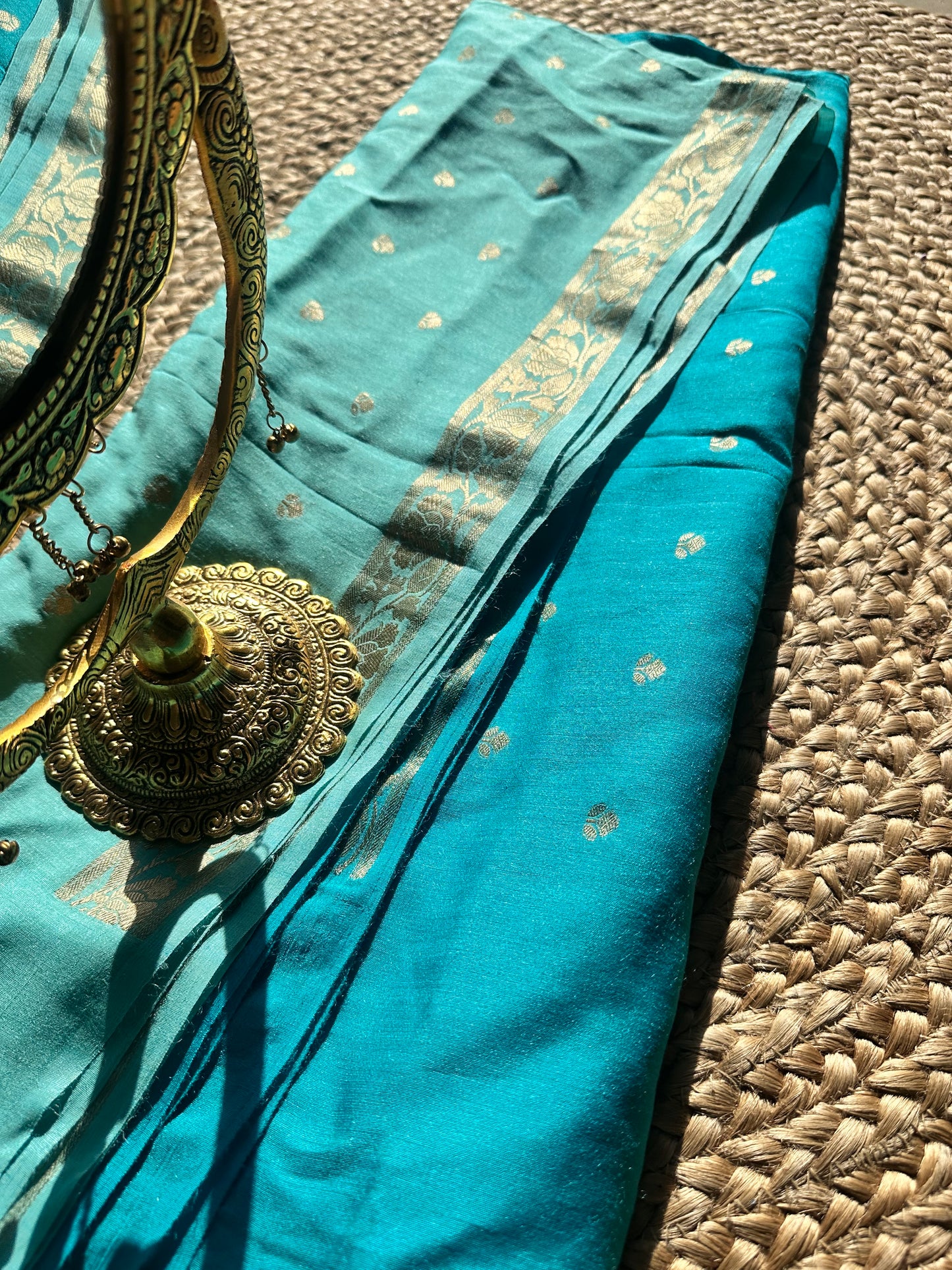 Ombré blue moonga silk dupatta