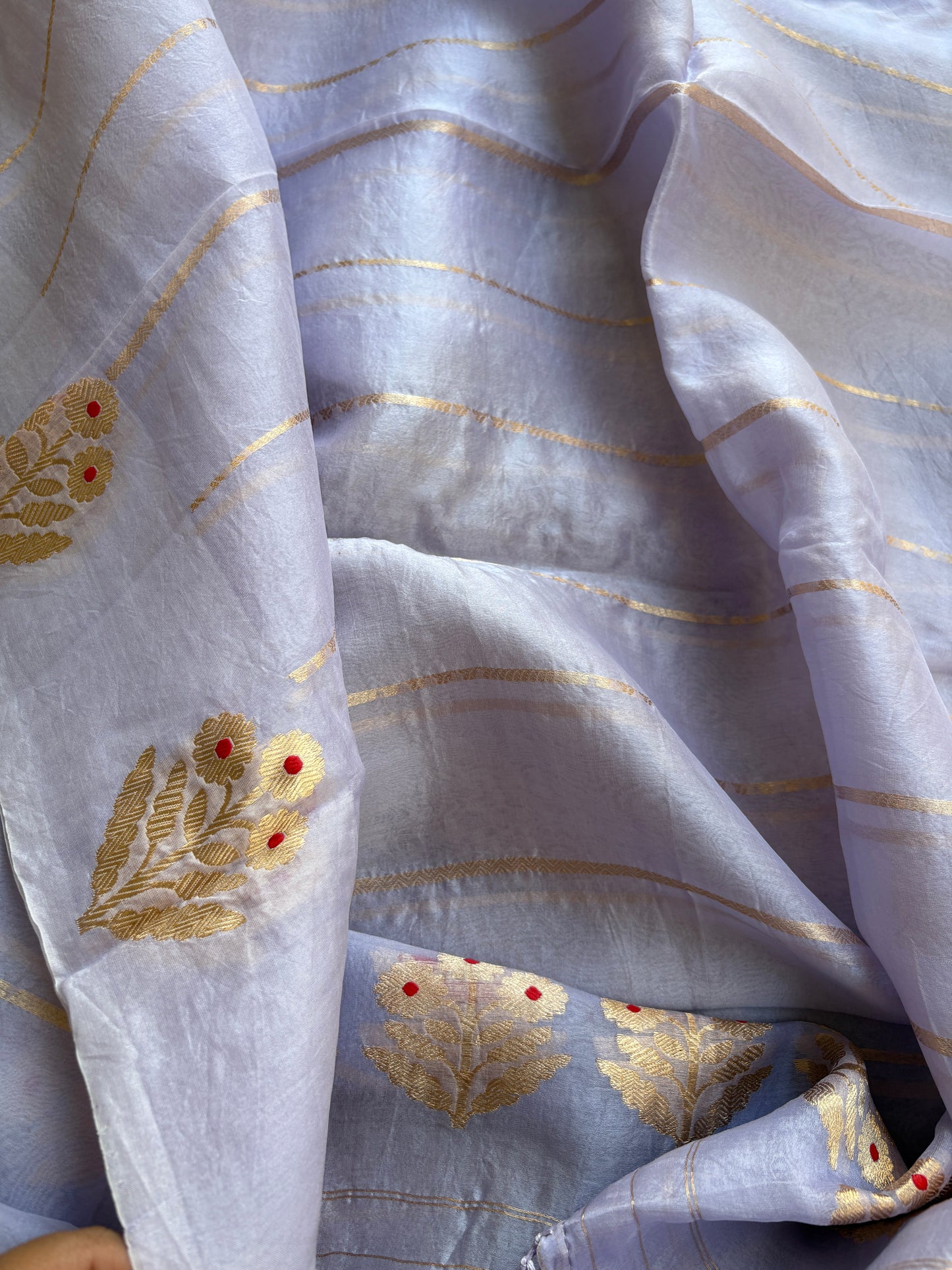 Blue Chiniya kora meenadar suit set
