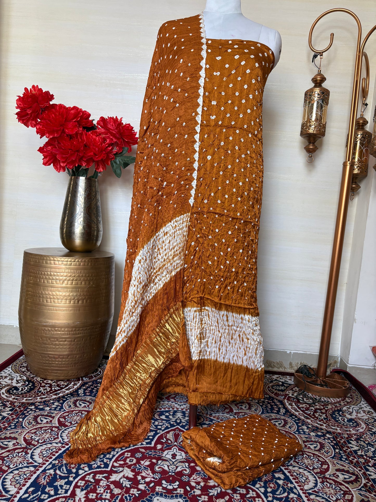 Mustard bandhani suit set