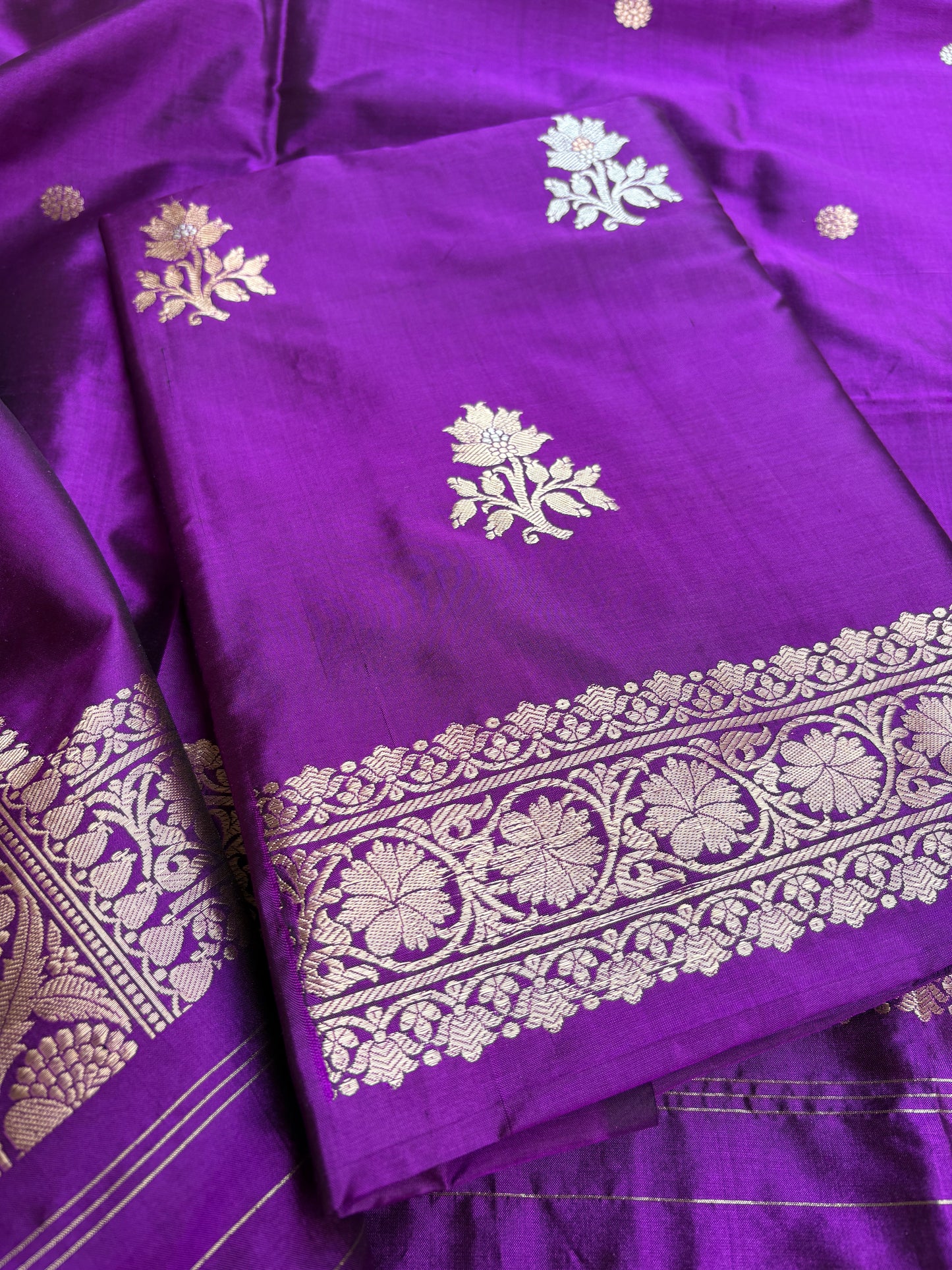 Purple Katan by katan silk 3 piece suit set