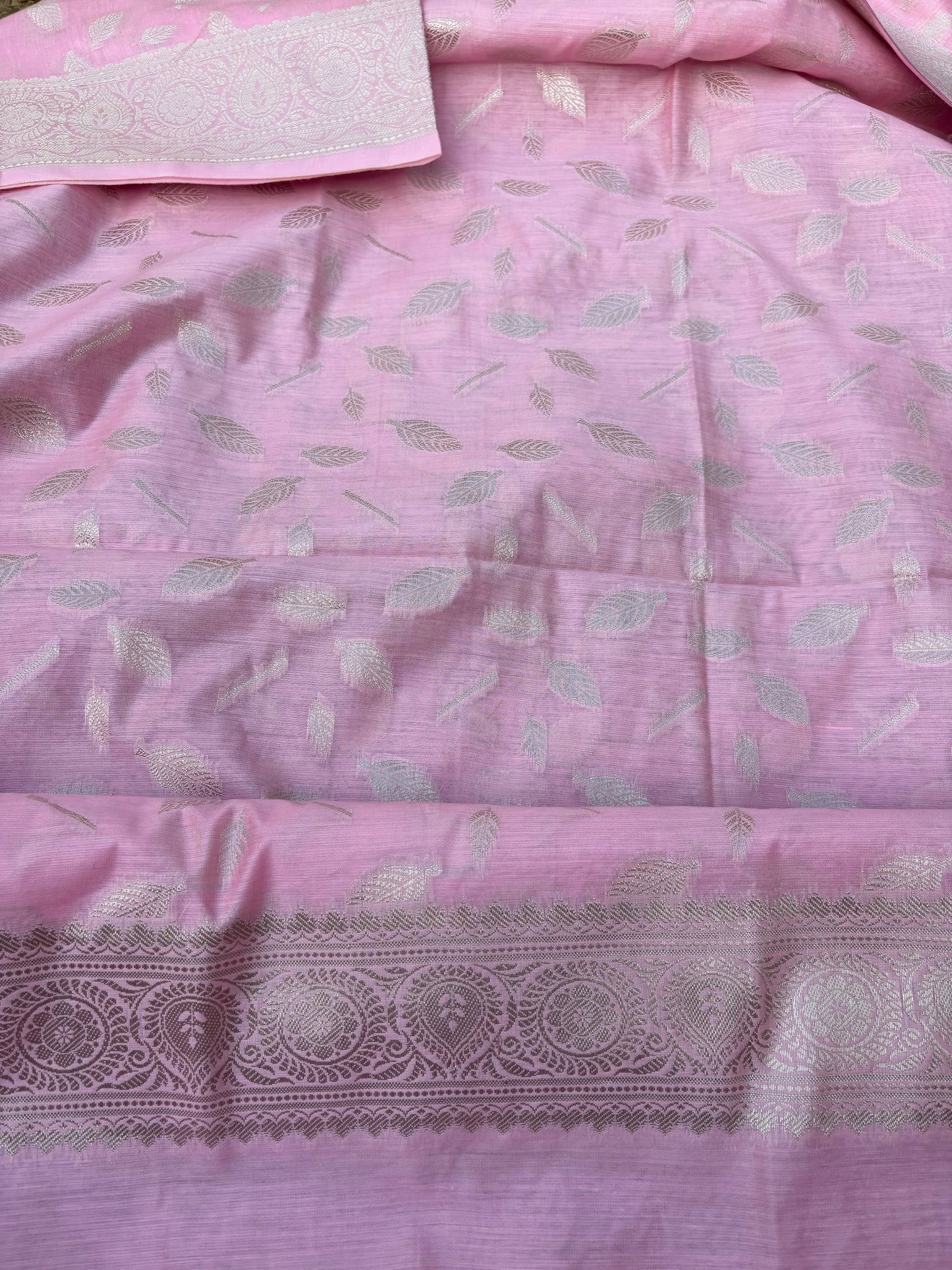 Pink cotton rangkat suit set