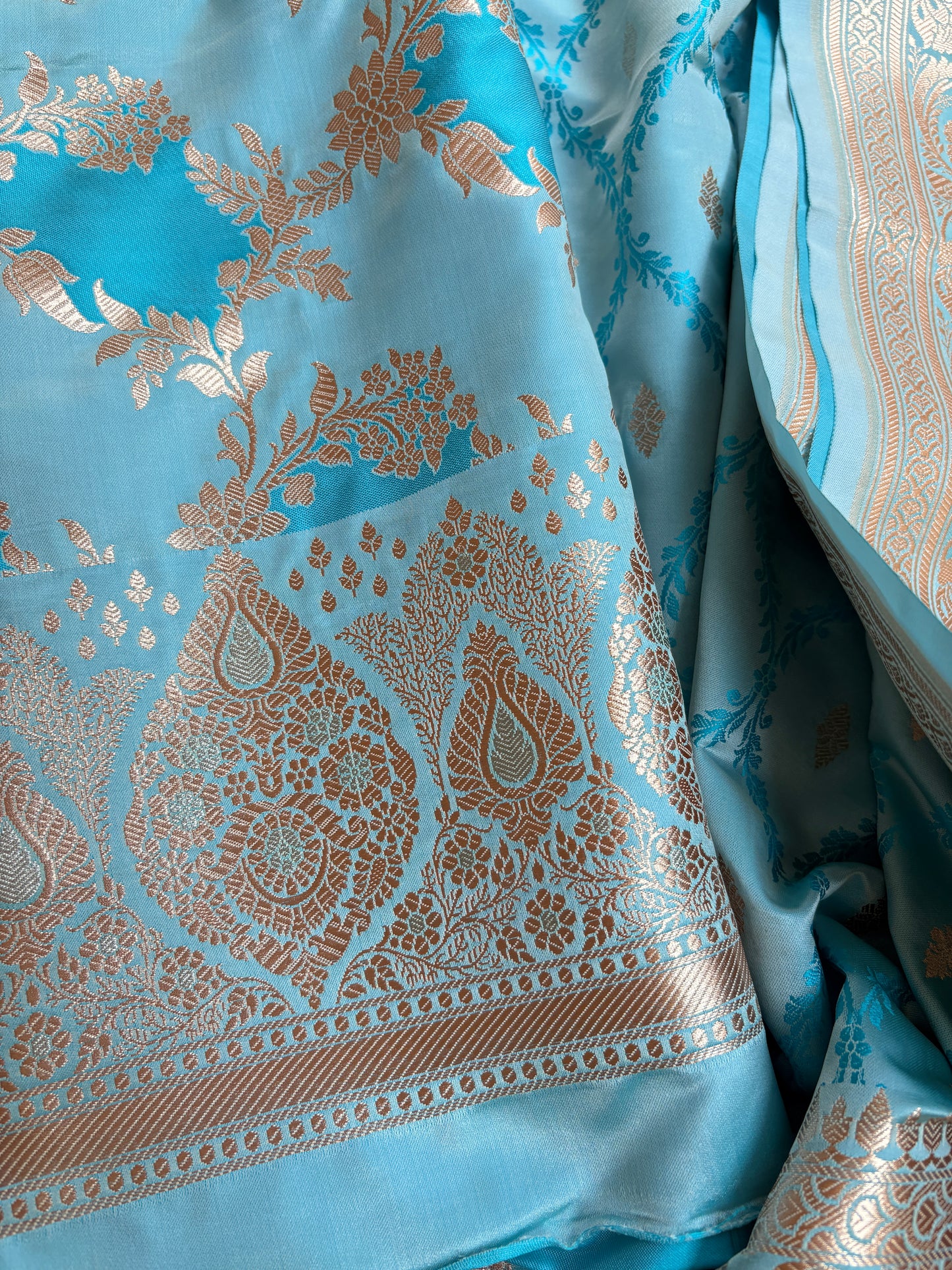 Blue rangkat mashru silk suit set