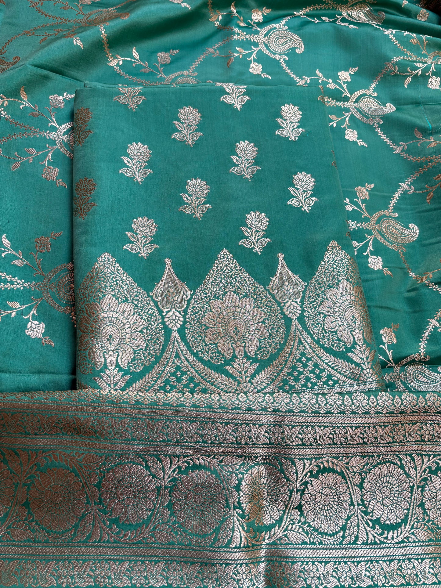 Turq mashru silk 3 piece suit set