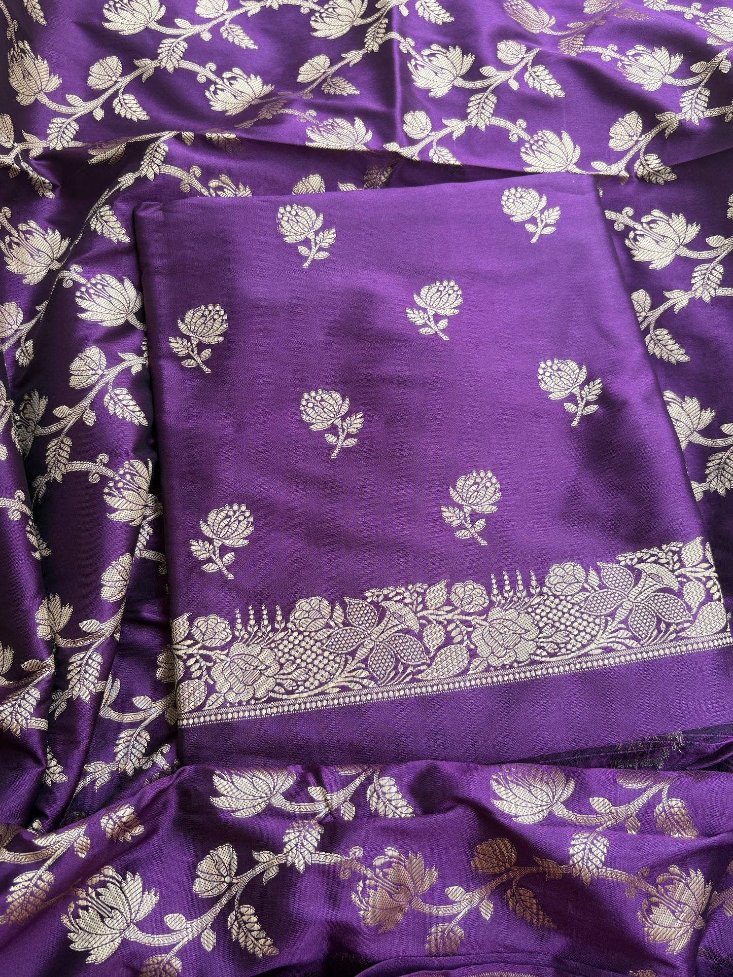 Purple Premium silk 3 piece suit set