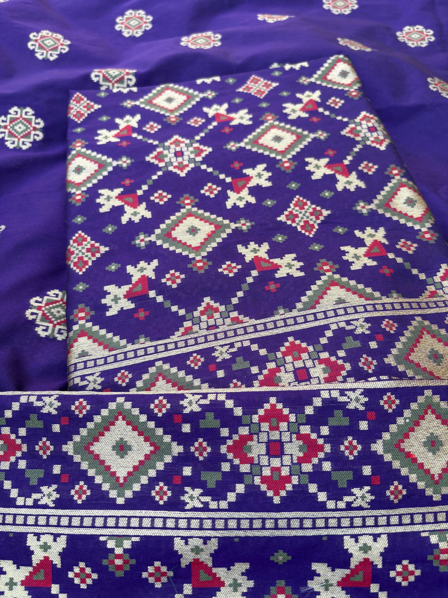 Purple gharchola full jaal weaving suit