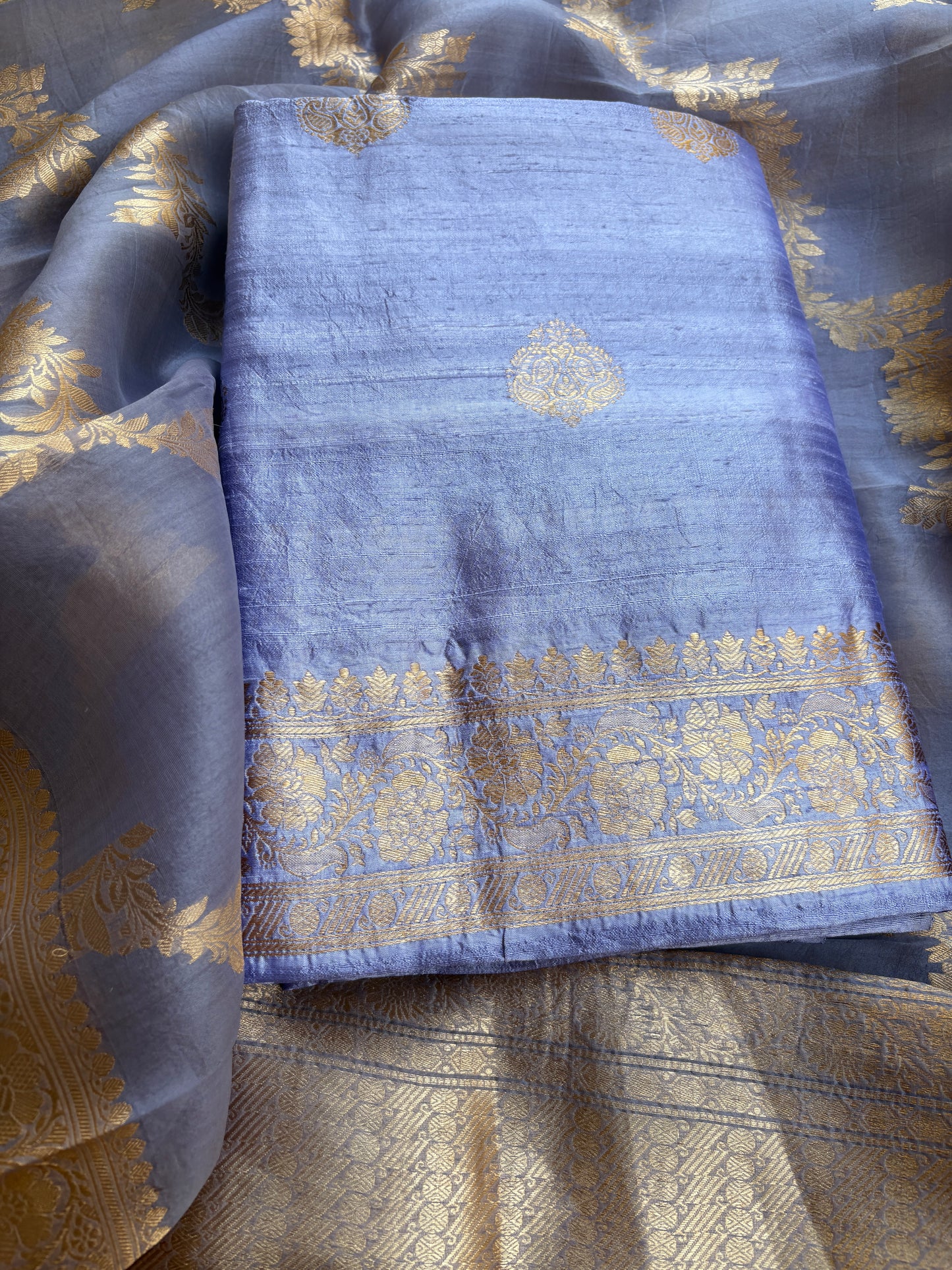 Raw silk kadhwa kurta, bottom , kora kadhwa dupatta