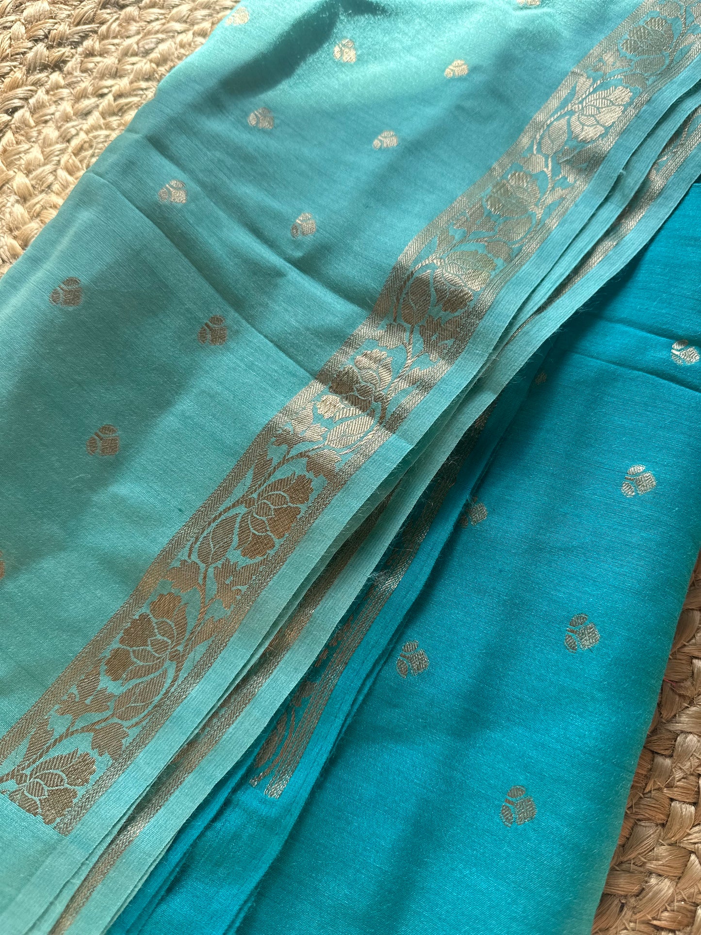 Ombré blue moonga silk dupatta