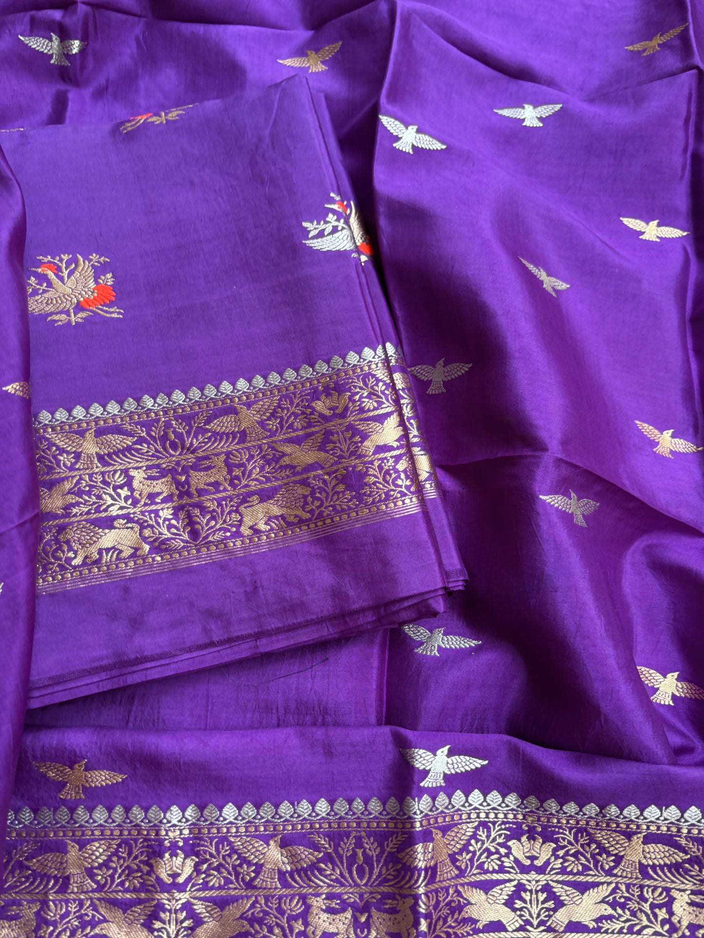 Purple mango silk suit set
