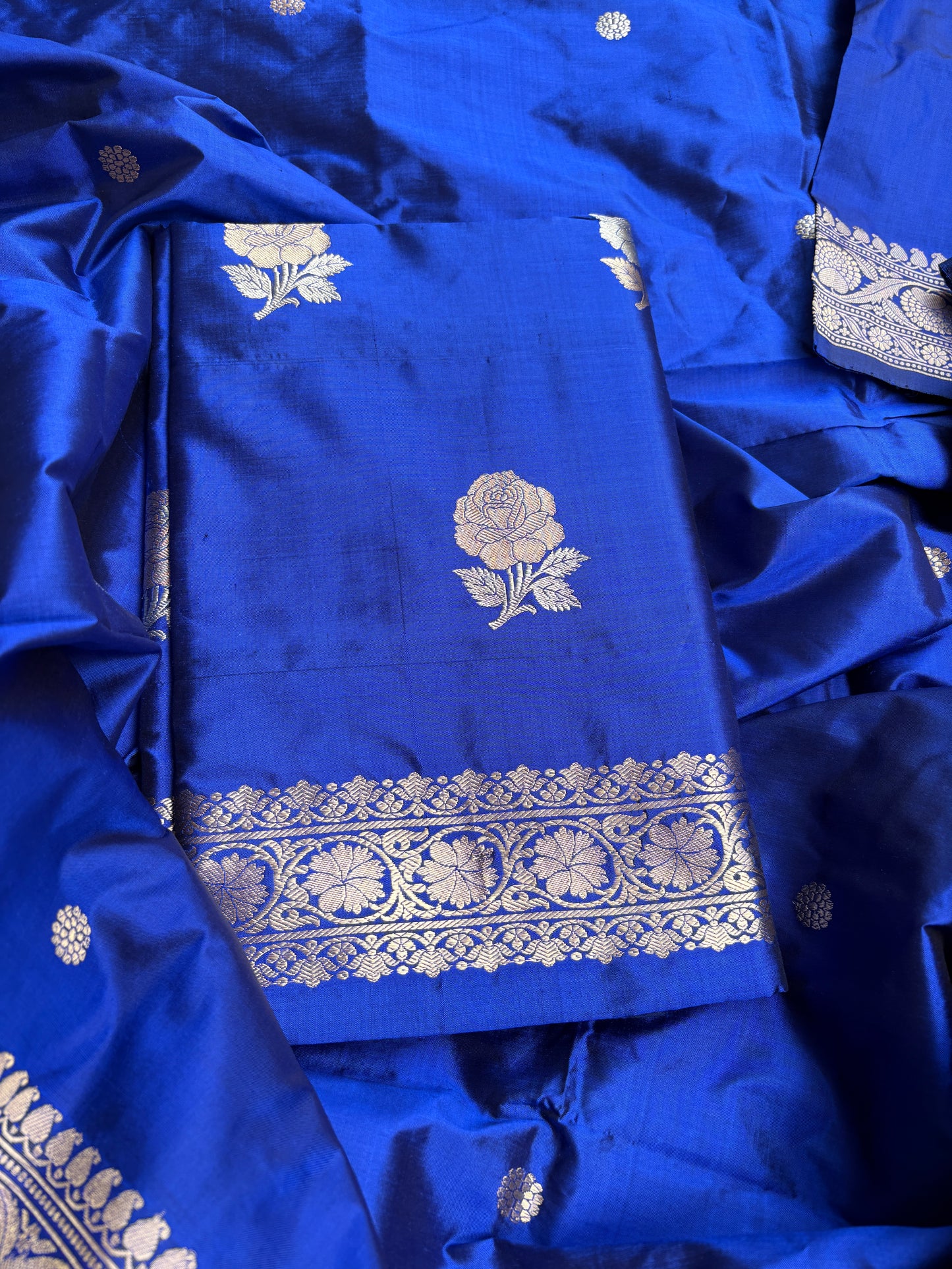 Blue Katan by katan silk 3 piece suit set